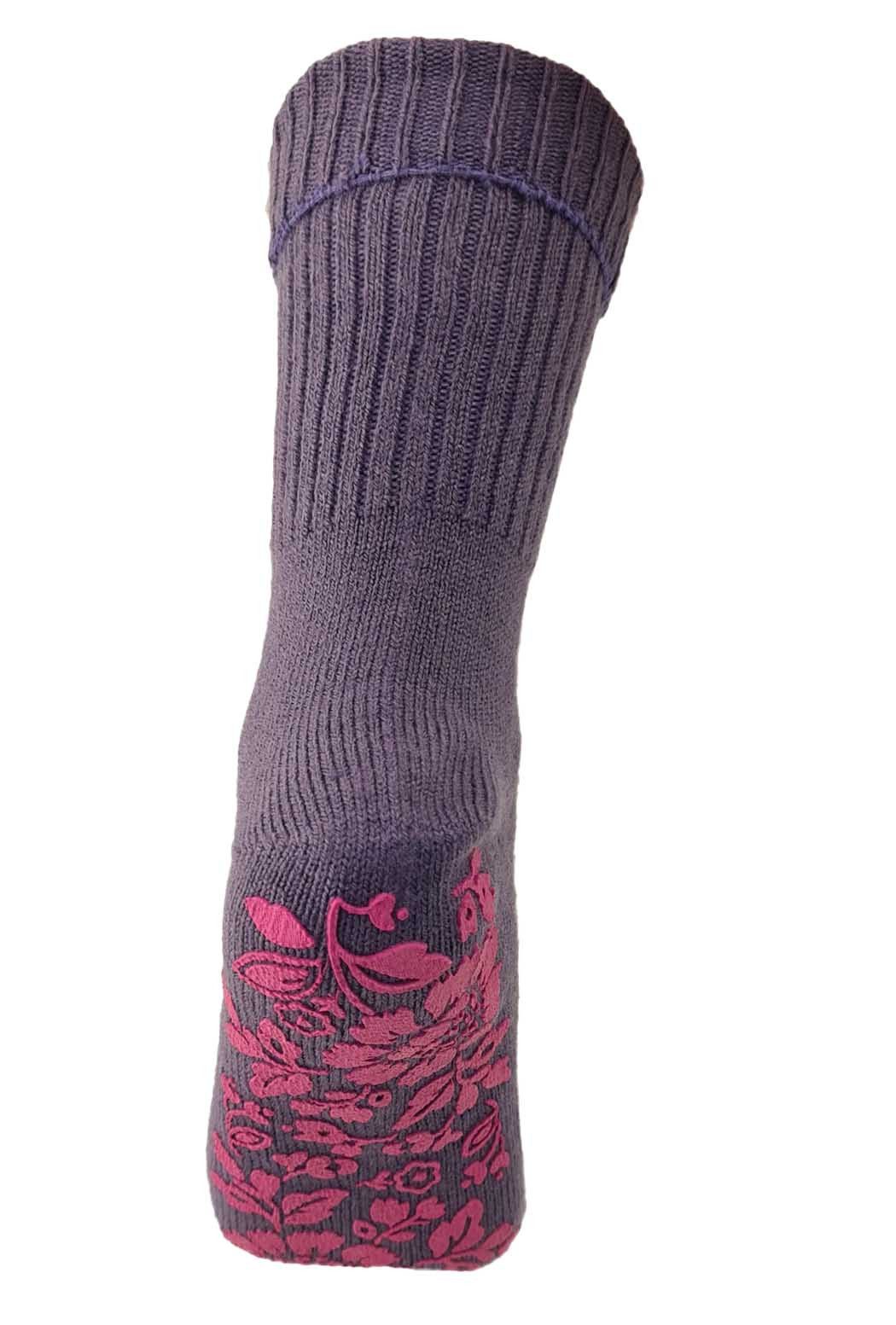 Hudson Kuschelsocken Damen mit Anti-Rutsch-Sohle LAVENDEL (1-Paar, 1 Paar) flauschig und warm