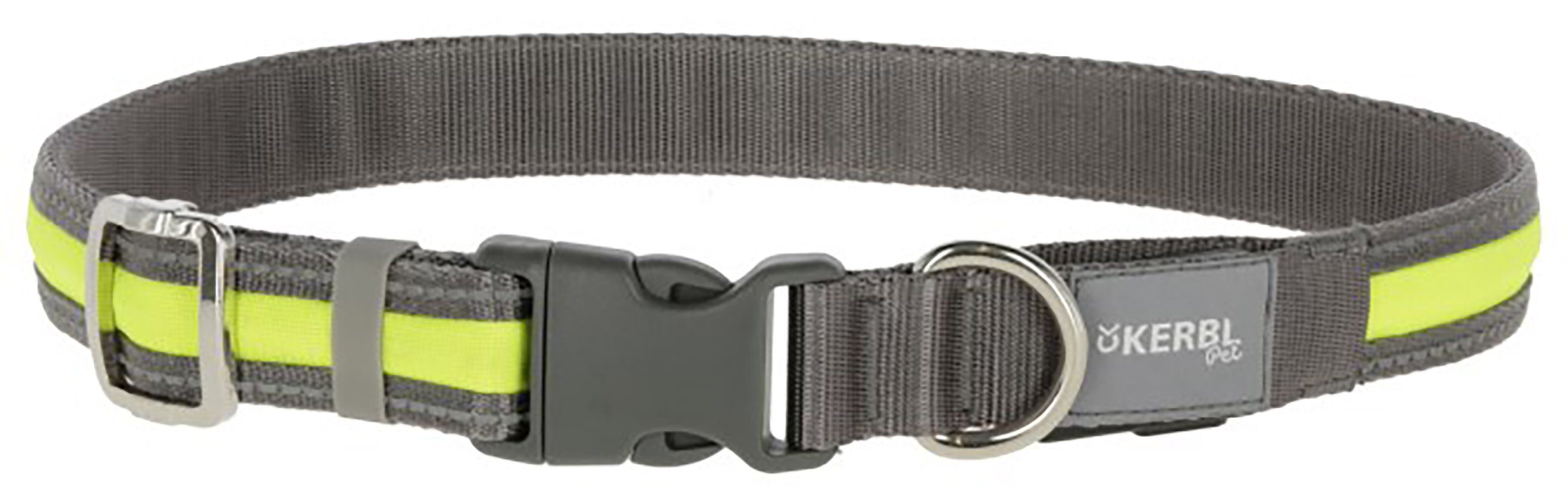 Kerbl Hunde-Halsband Light & Reflex Leuchthalsband, gelb, M/L