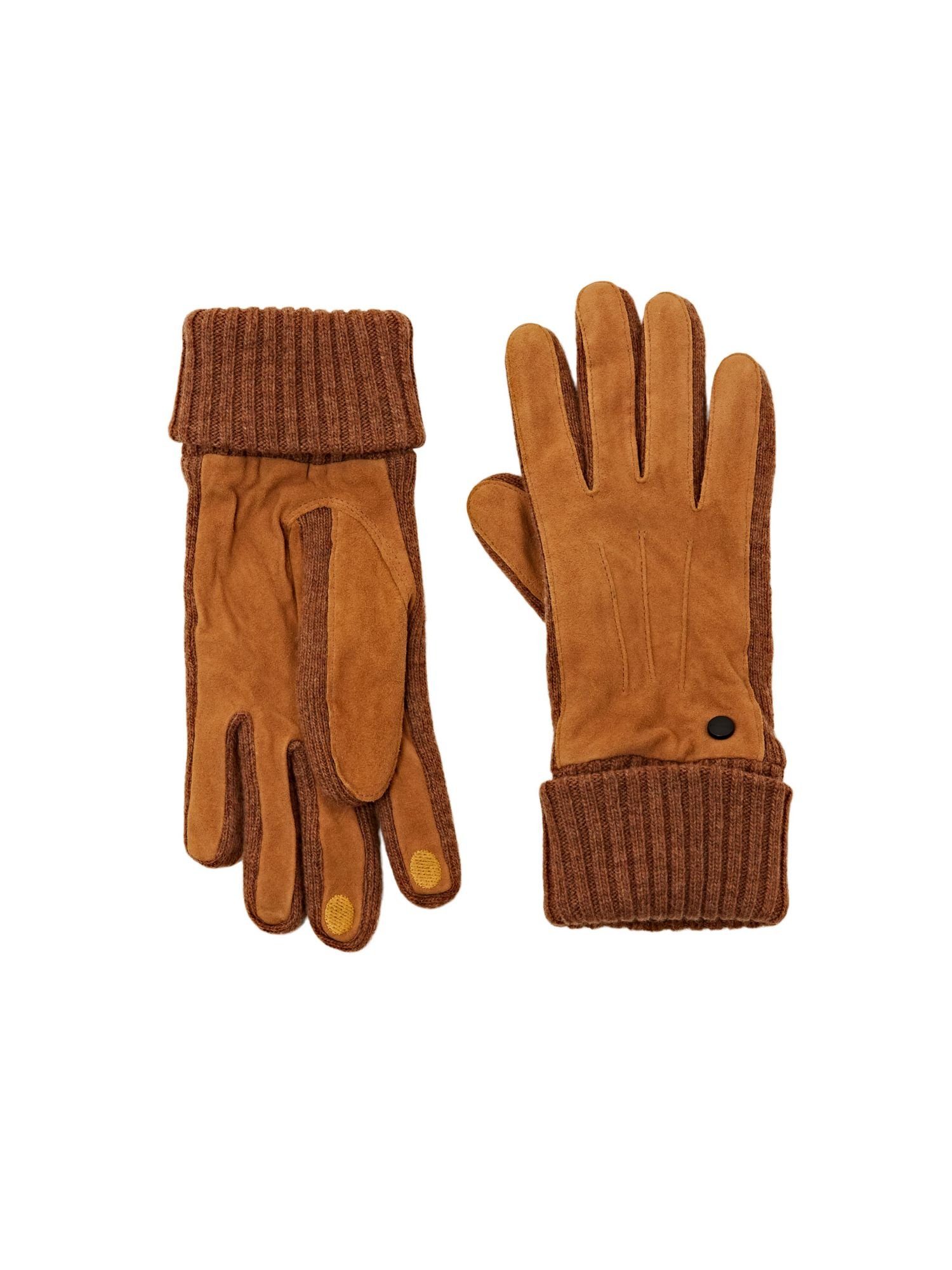 Rauleder-Strickhandschuhe Esprit CARAMEL Lederhandschuhe