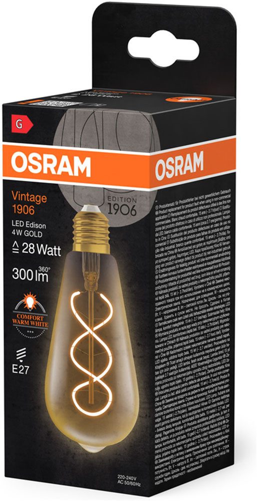 Osram LED-Filament LED-Lampen Vintage, E27, 1 St., Warmweiß