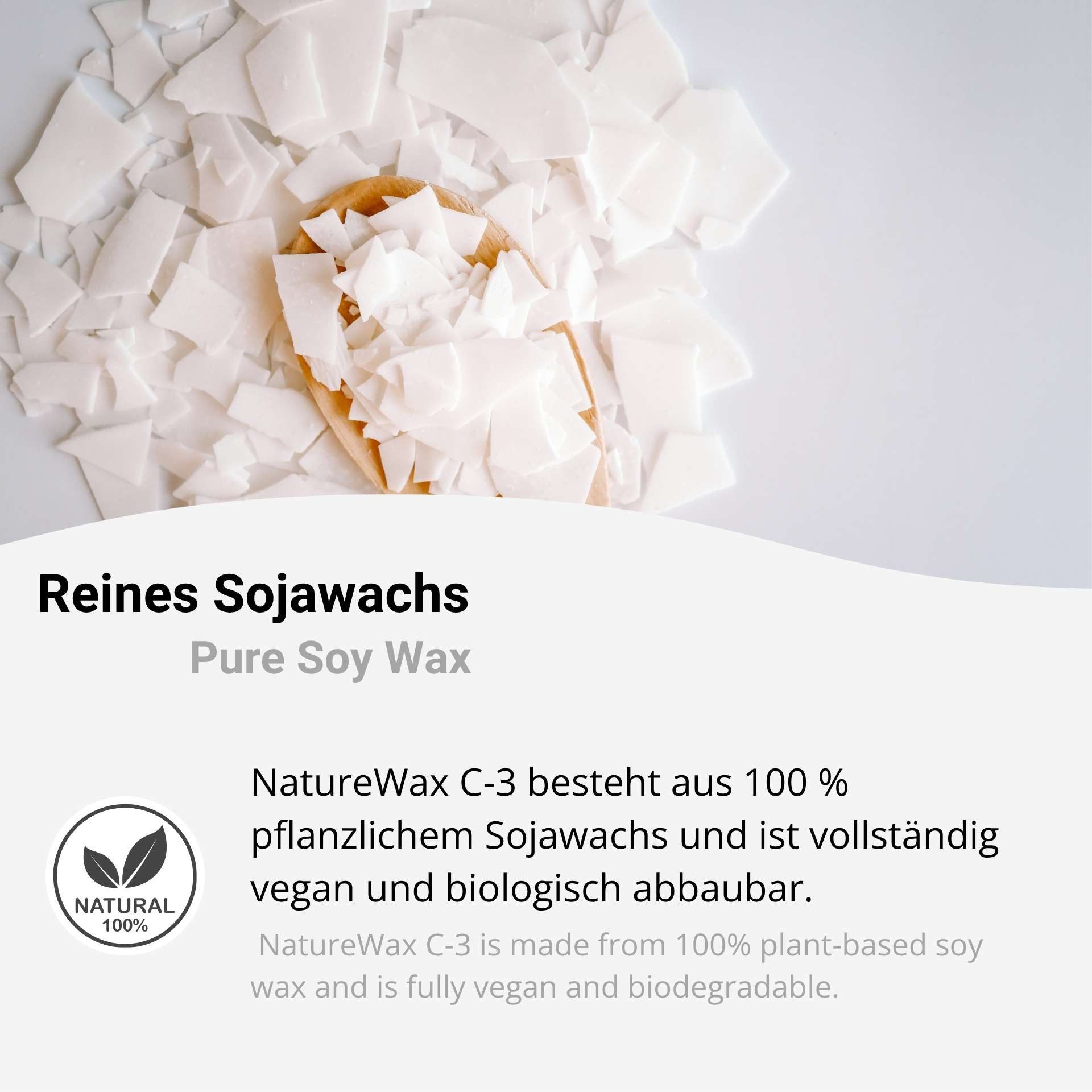 DistrEbution Bastelnaturmaterial Sojawachs C-3 Flocken Naturwachs Kerzenwachs 5 kg, Zur Herstellung von Kerzen in Behältern