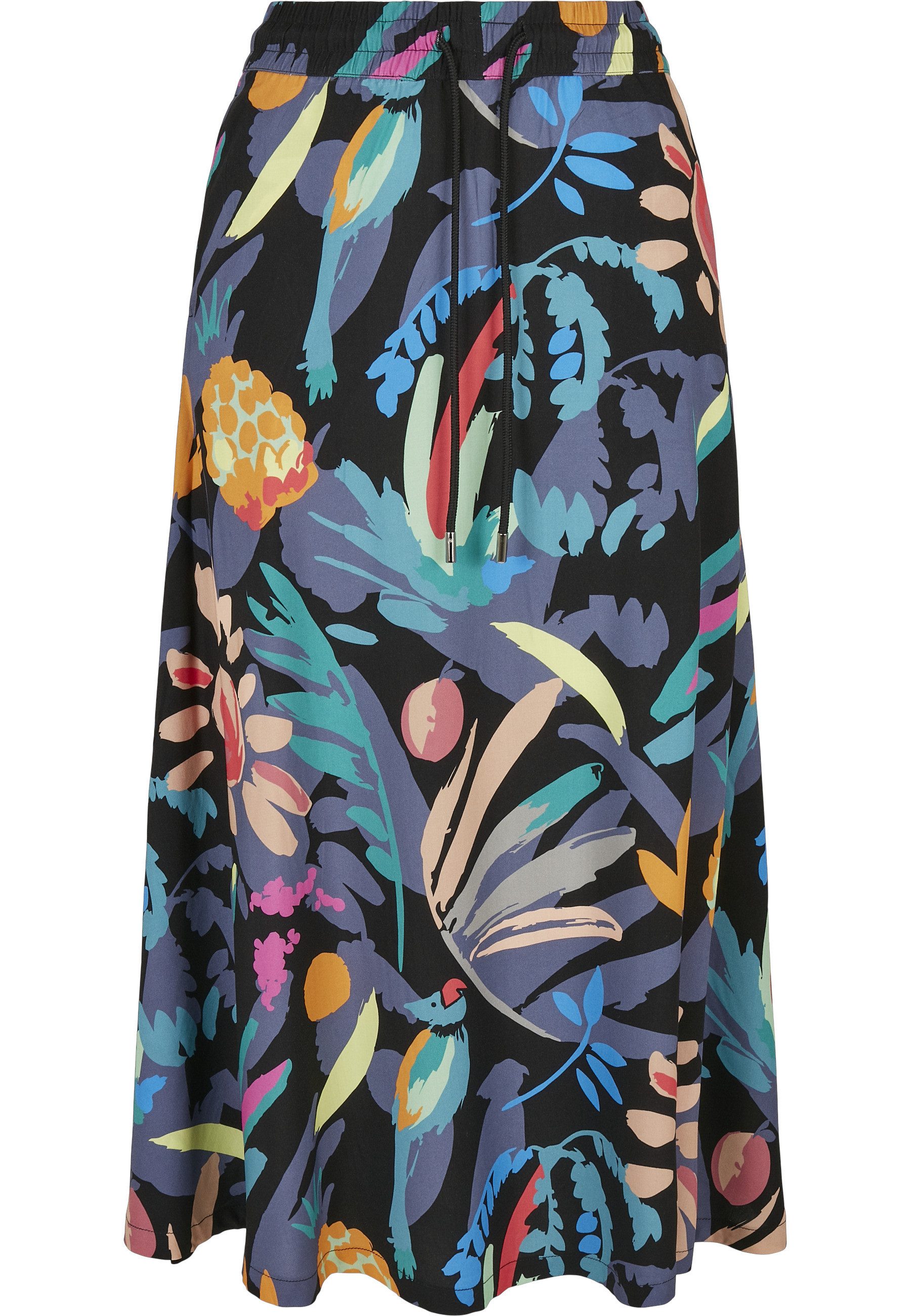 URBAN CLASSICS Jerseyrock Urban Classics Damen Ladies Viscose Midi Skirt (1-tlg)