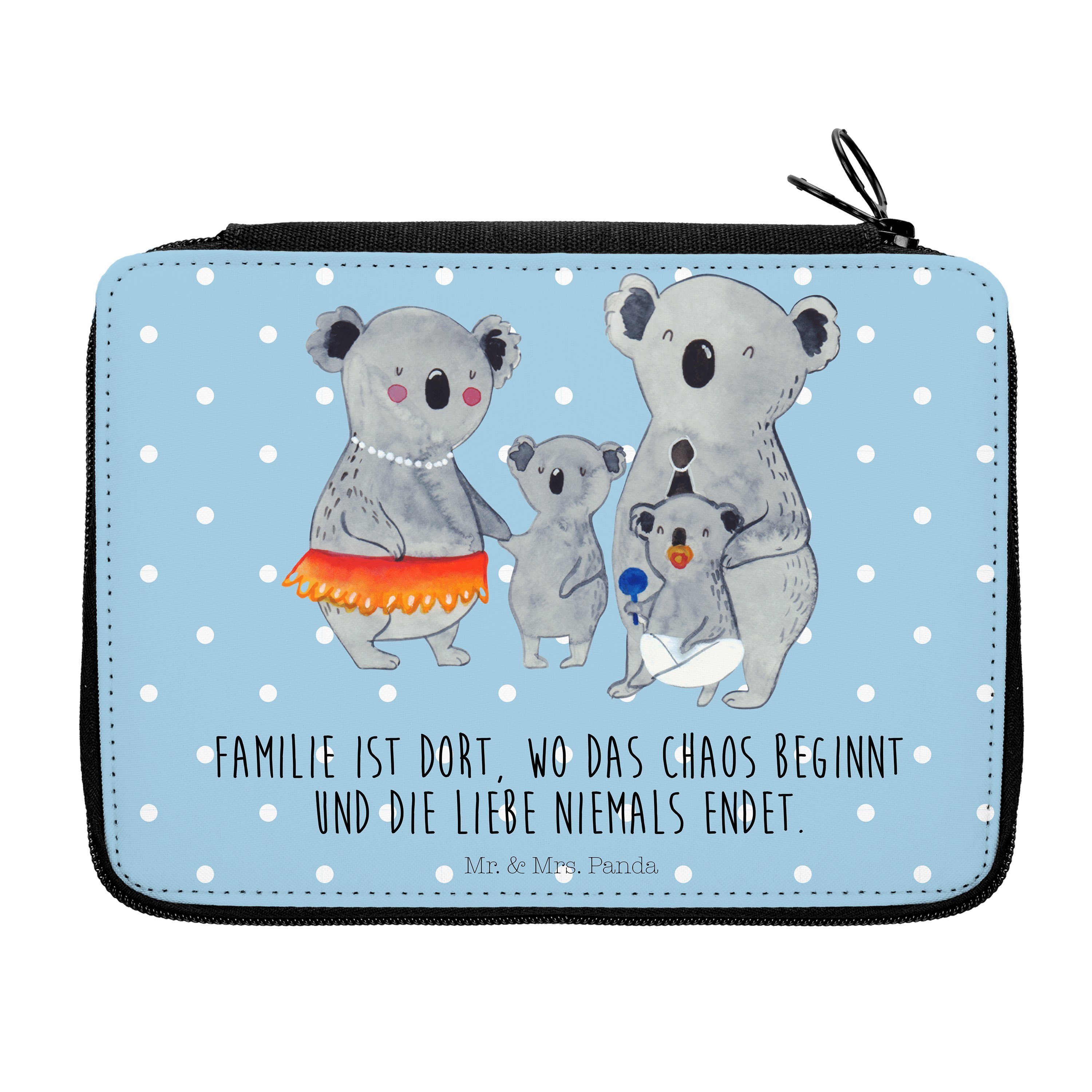 Mr. & Mrs. Panda Federmäppchen Koala Familie - Blau Pastell - Geschenk, quality time, Schwester, Fam, (1-tlg)