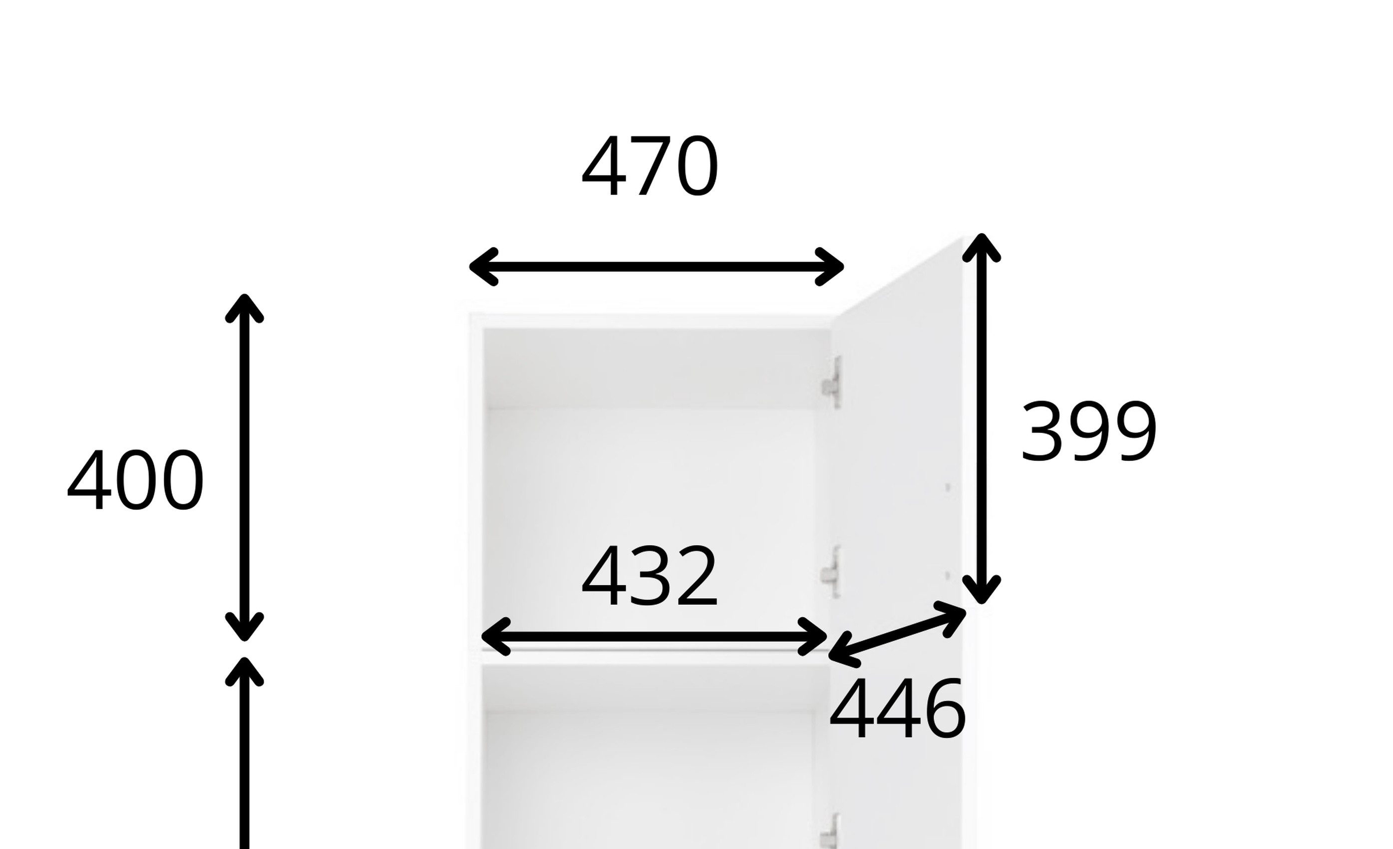 Raumhirsch Furniture Kleiderschrank Aufsatzschrank, Schrankaufsatz, Erweiterung für Kleiderschrank (Maße: 46,2 x 40 x 53,5 cm (1 Tür, großes Fach) kompakte Bauweise, geeignet für verschiedene Räume