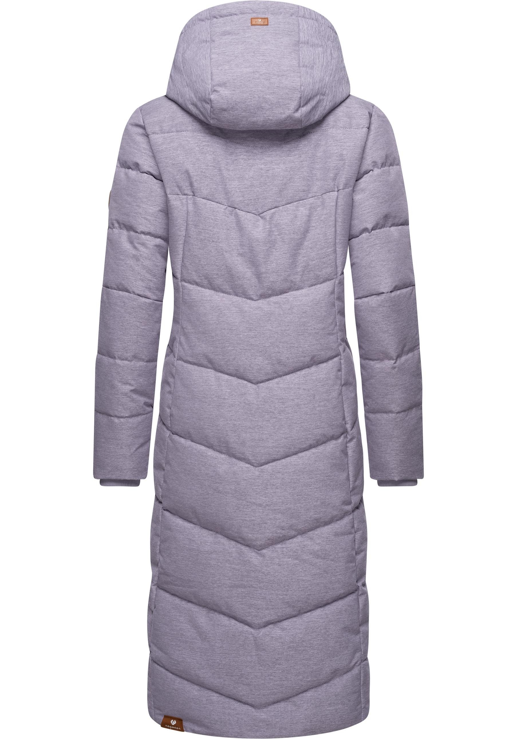 Ragwear Wintermantel Pavla Long extralanger Winterparka mit Teddyfutter und Kapuze