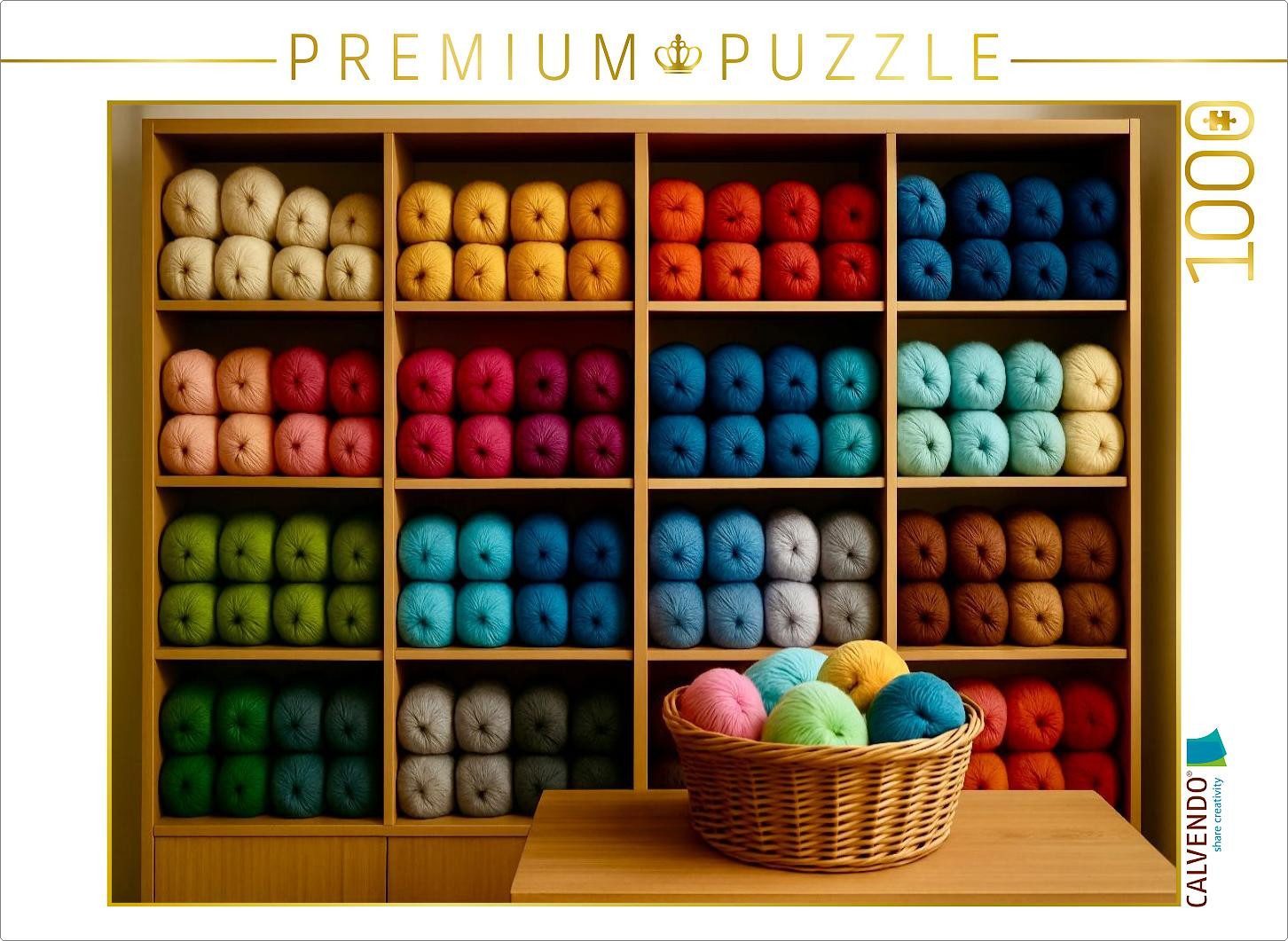 CALVENDO Puzzle CALVENDO Puzzle Wolle im Regal, 1000 Teile Lege-Größe 64x48cm Foto-Pu, 1000 Puzzleteile