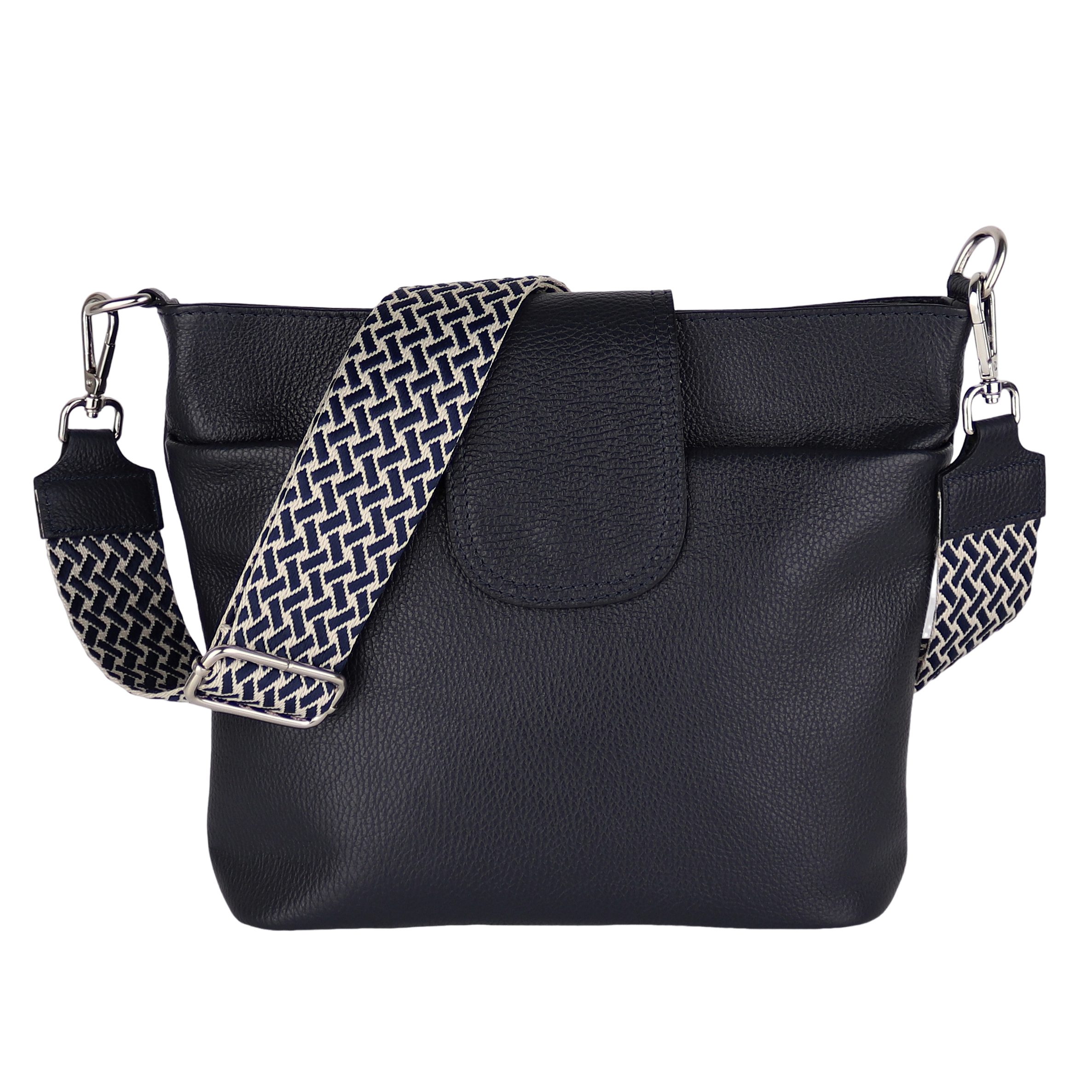 Umhängetasche Damen, Crossbody Bag, Echtleder Made in Italy