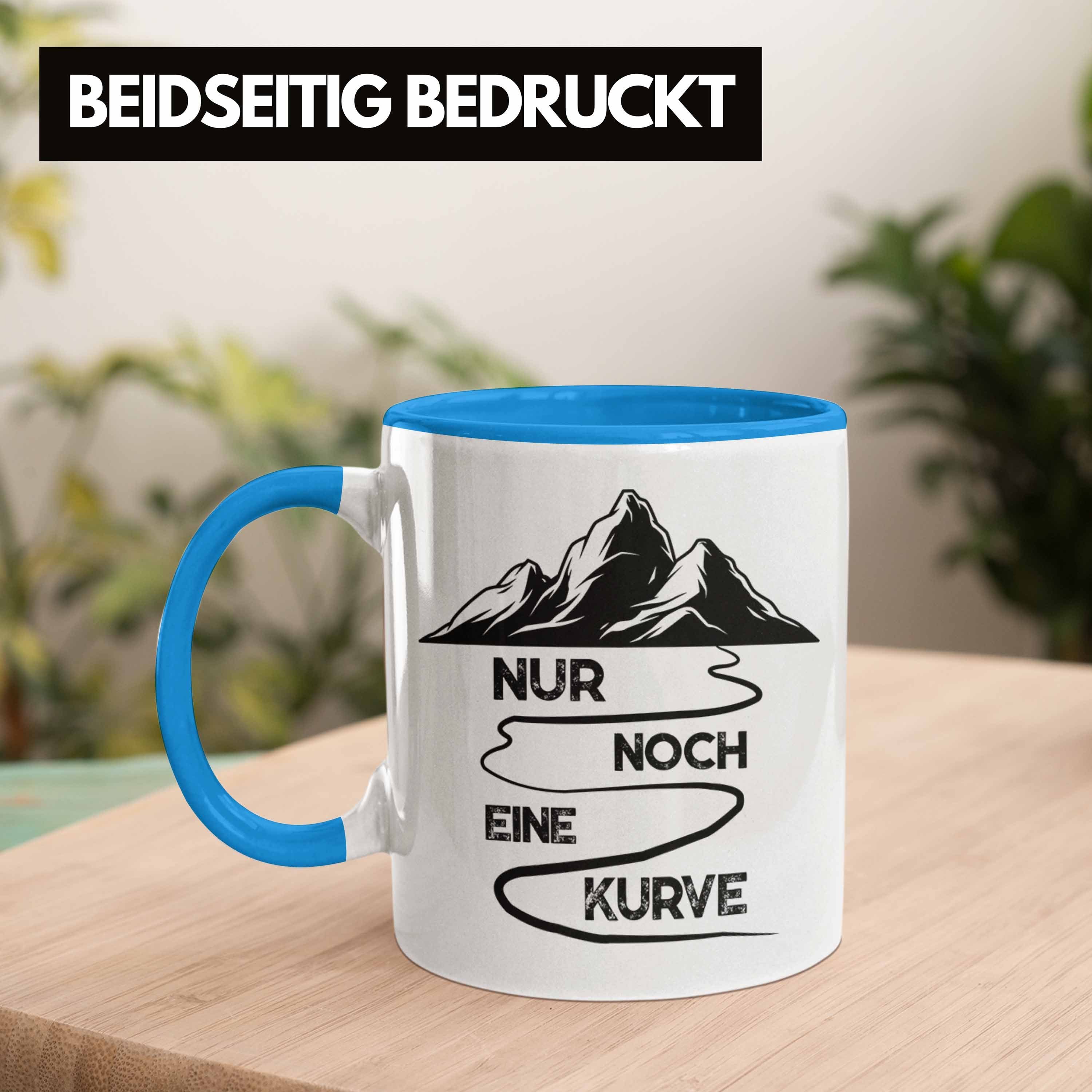 Trendation Tasse Trendation - Wandern Kurve Wanderer Alpen Blau Geschenkidee Berge Geschenke Nur Eine Tasse Geschenk Noch