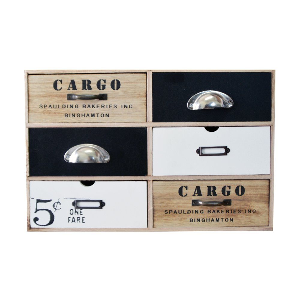 DRULINE Feuerzeug Schreibtisch Organizer mit 6 Schubladen Schubladenbox  Holz Kommode
