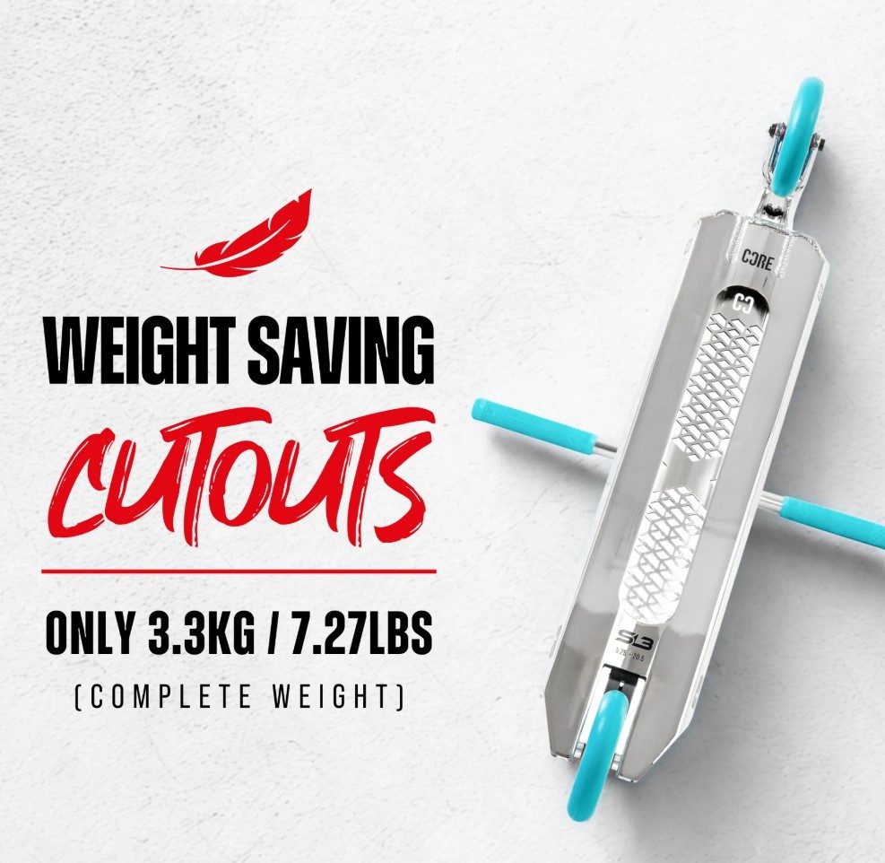 Core Action Sports Stuntscooter CORE SL3 Stunt-Scooter Park H=92,5cm Chrome/Teal – Bild 5 von 5