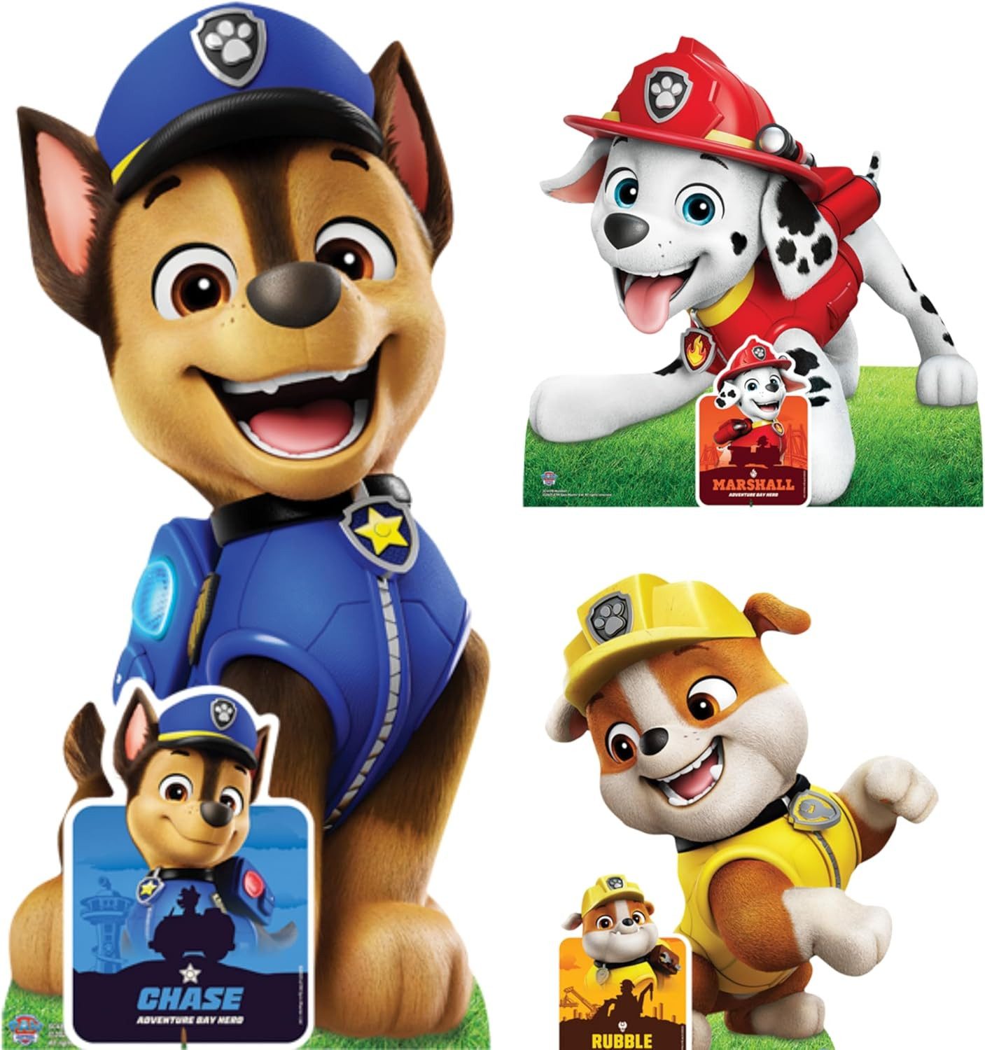 Dekofigur Pappaufsteller Set Paw Patrol - Chase, Marshall und Rubble