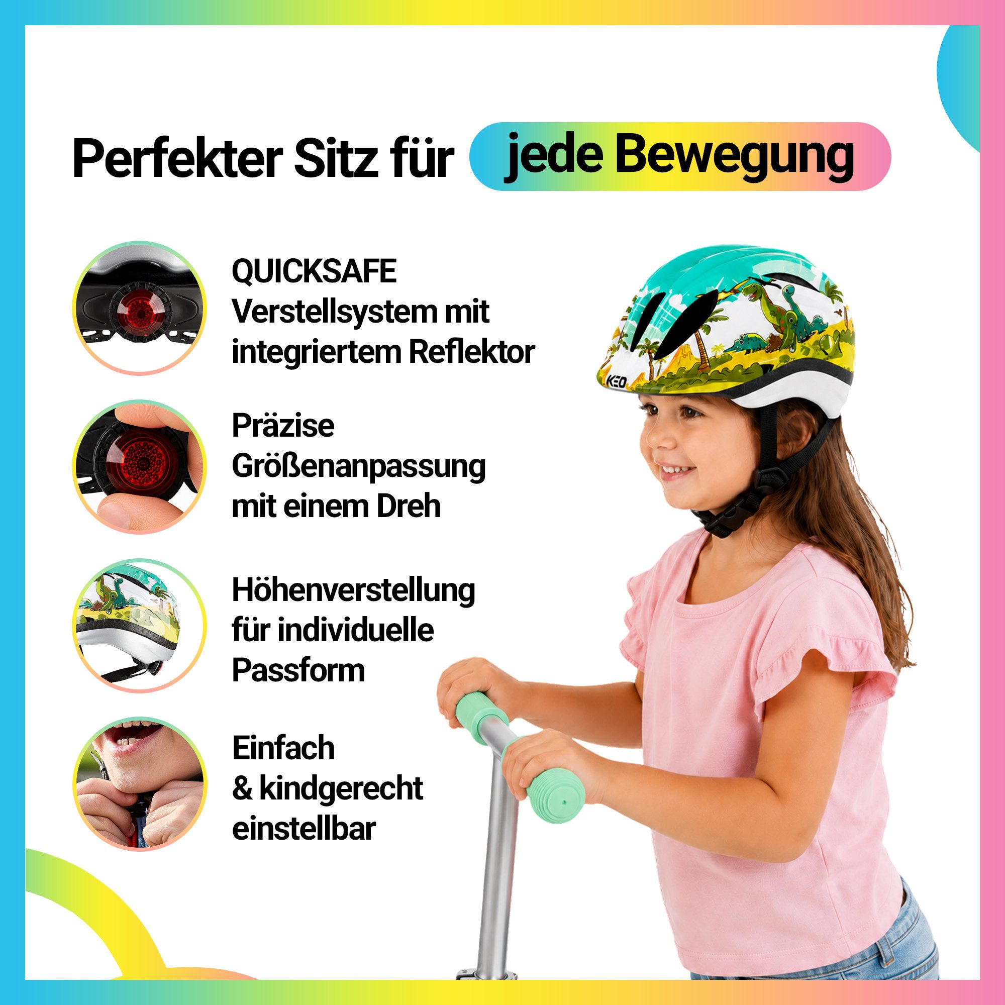 KED Fahrradhelm Meggy II Trend Kinderhelm, LED Rücklicht, MaxShell Technologie Und Präzise Größenverstellung – Bild 3 von 5
