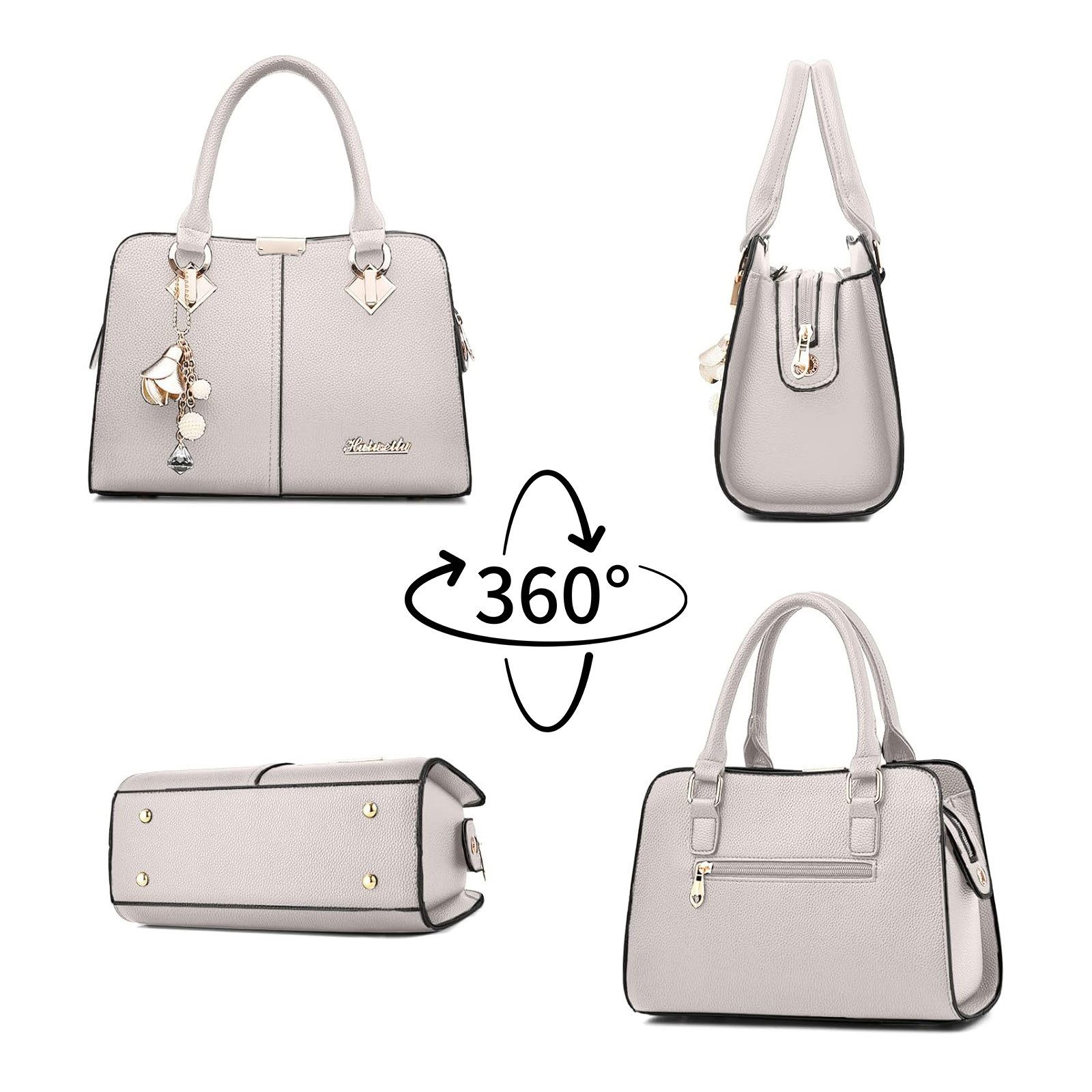 REDOM Henkeltasche Umhängetasche Handtasche Tragetasche Aktentasche Tasche Damen (Schultertasche Arbeitstasche Messenger-Tasche Top Griff mit Schultergurt, 1-tlg., Bürotasche, Unitasche, Freizeittasche, Kunstleder), für Frau Frauen Jungen Freizeit Arbeit Business Schule Büro Reisen usw