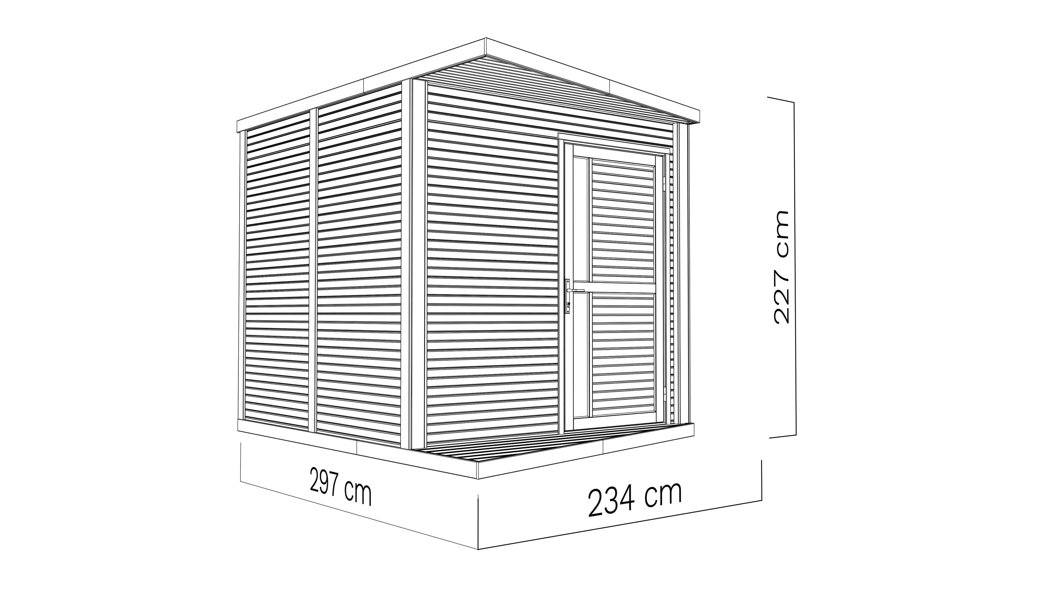 Rhombus 237x307 cm BxT: BERTILO Gartenhaus Konzept,