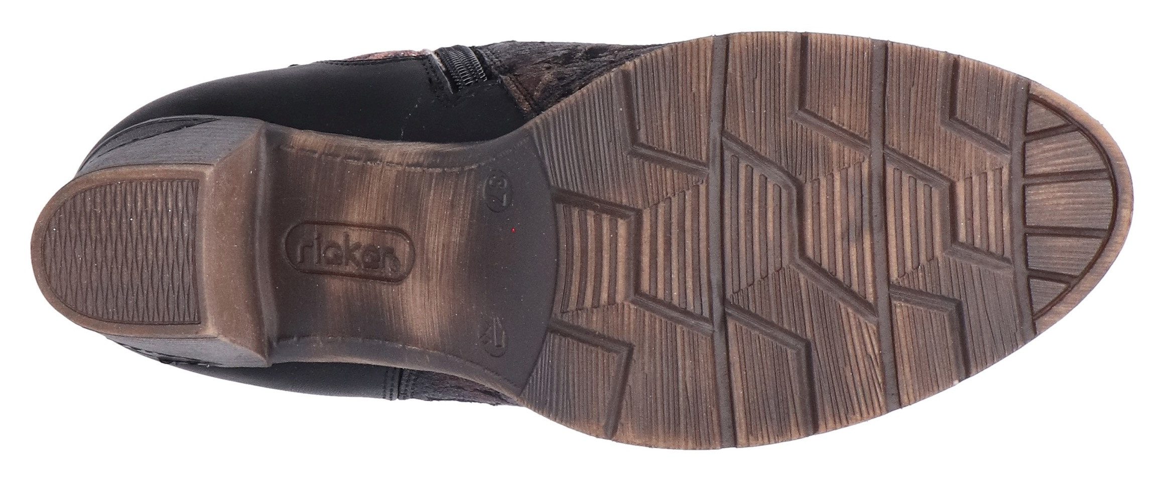 Rieker Stiefelette Trachtenstiefelette, Festtagsstiefelette, Blockabsatz, mit Warmfutter