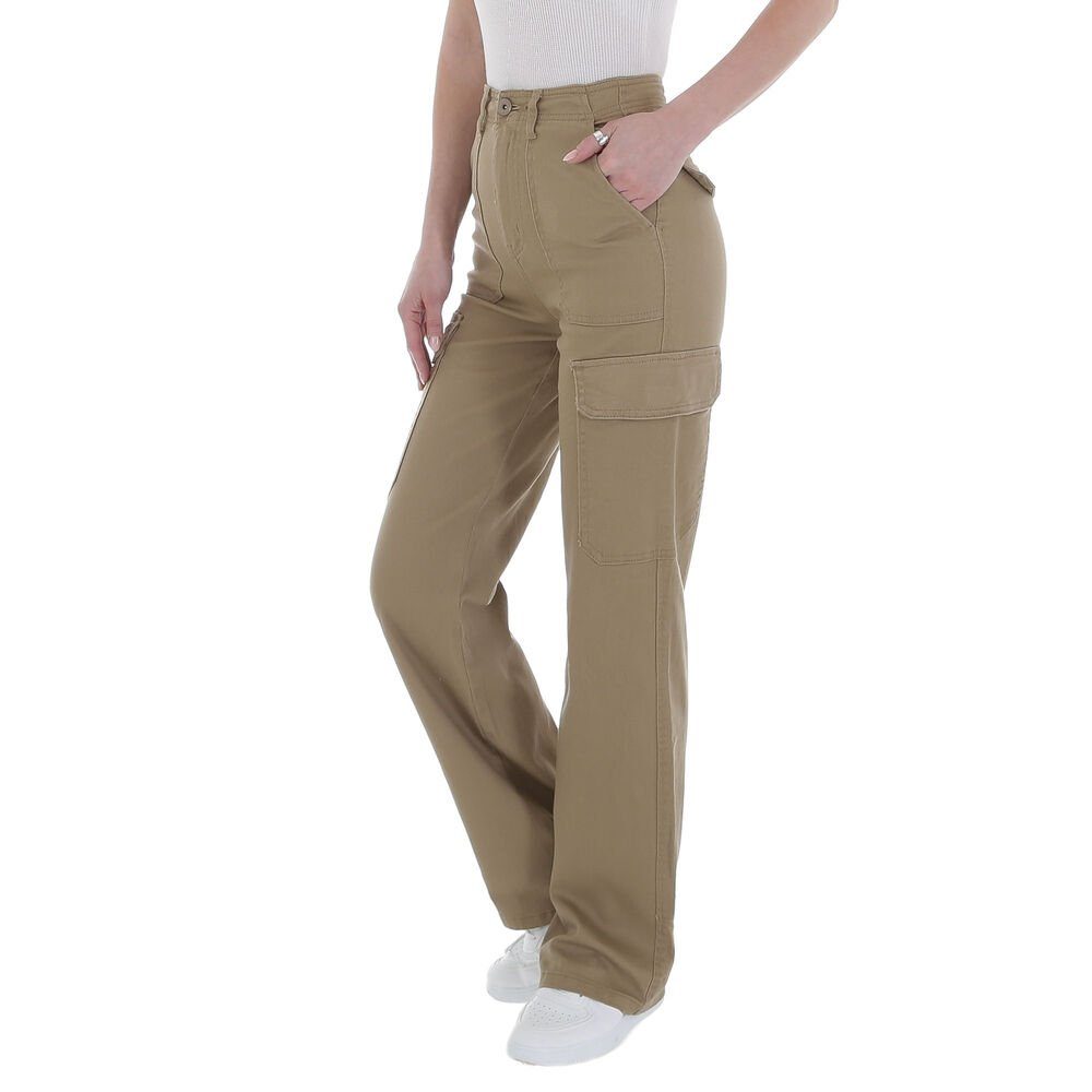Ital-Design Cargohose Damen Freizeit Stoffhose in Beige günstig online kaufen