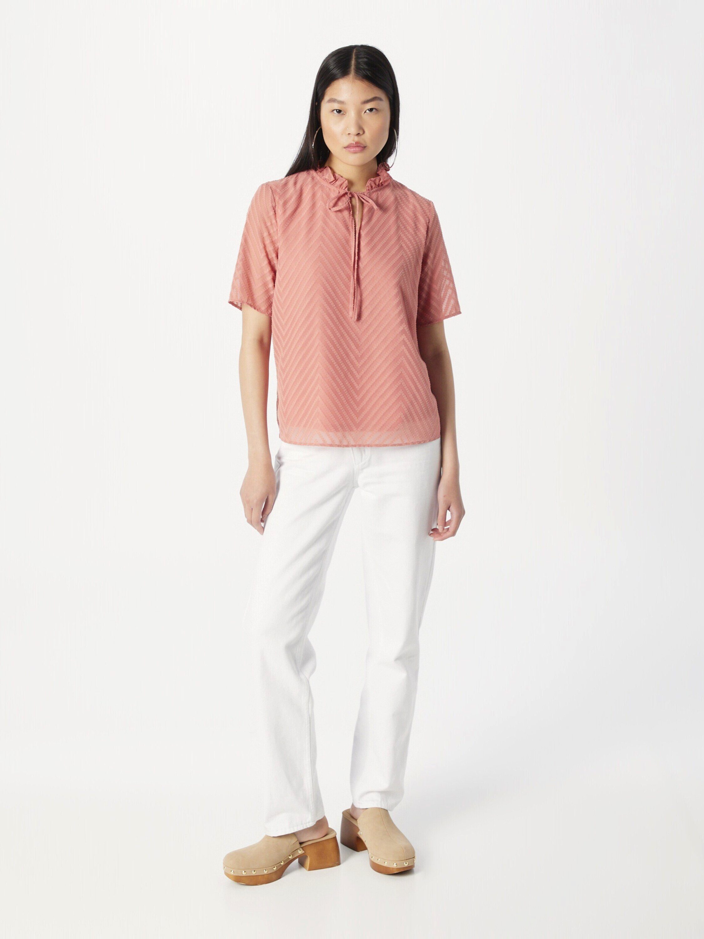 VILA Damen Kurzarmbluse – Lässig, Mit Binde-Detail, Aus Recyceltem Polyester