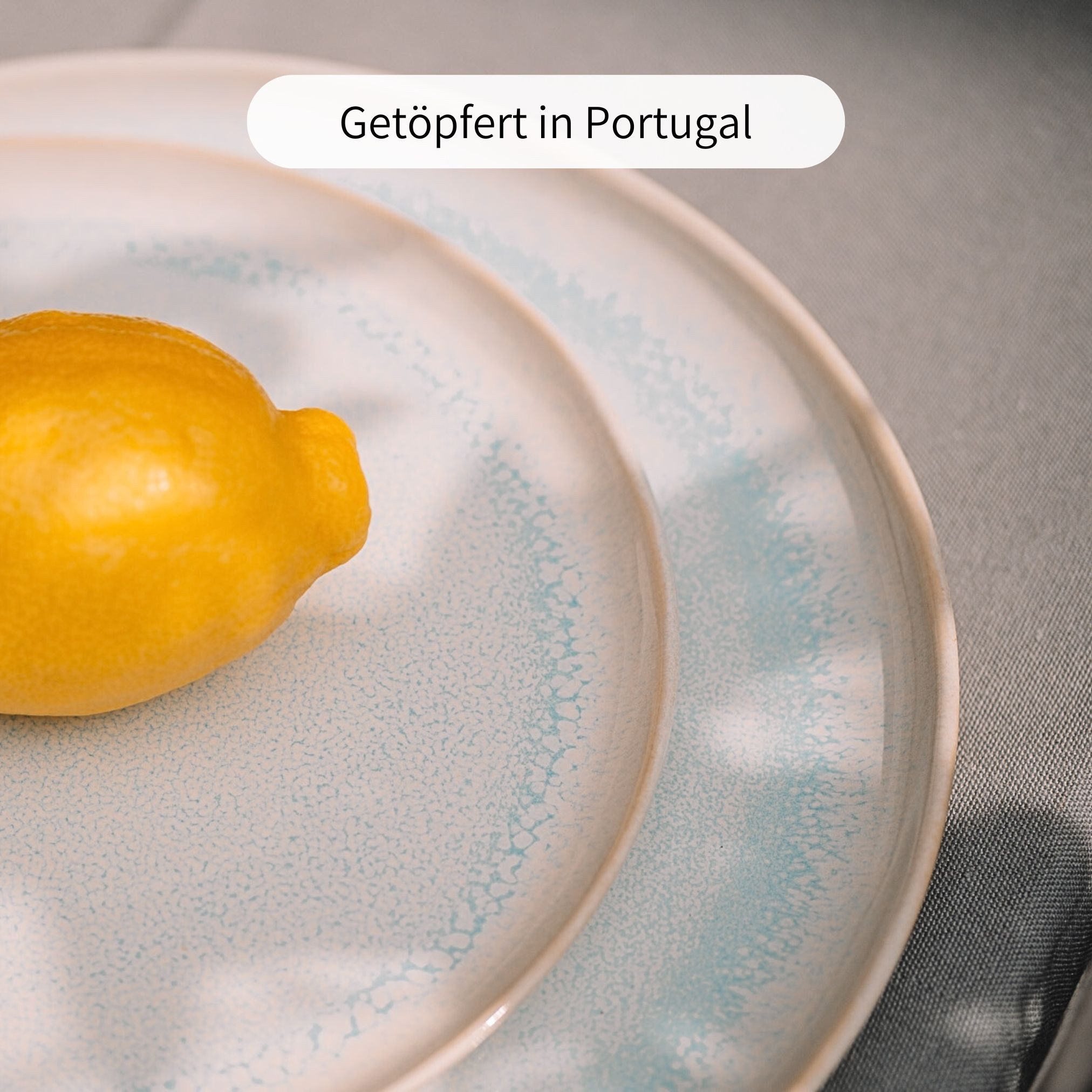 Econovo Teller Handgefertigt, (1 St), Großer Keramikteller 27cm Made in Portugal
