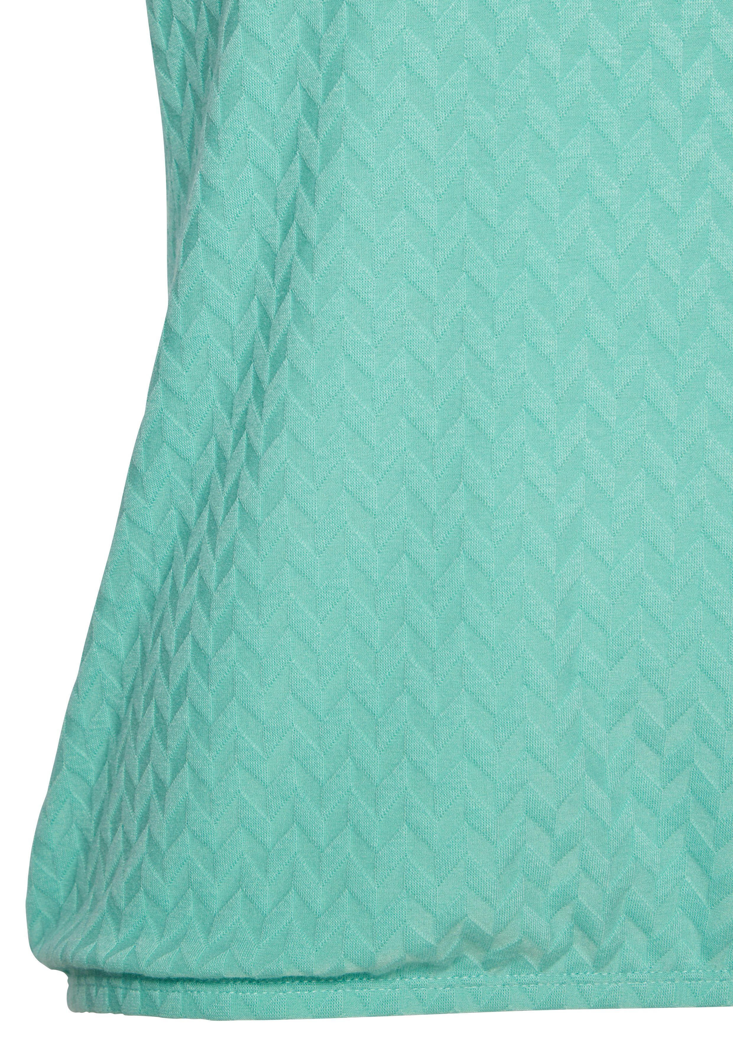 Vivance by Lascana Kurzarmshirt mit modischem Jacquard-Muster mit Gummizug im Bund – Bild 5 von 5