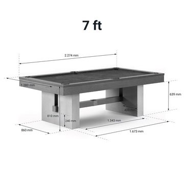 BISON Billardtisch Billardtisch Loft Schiefer, Lieferbar in 3 Turniergrößen: 7 ft und 8 ft sowie 9 ft