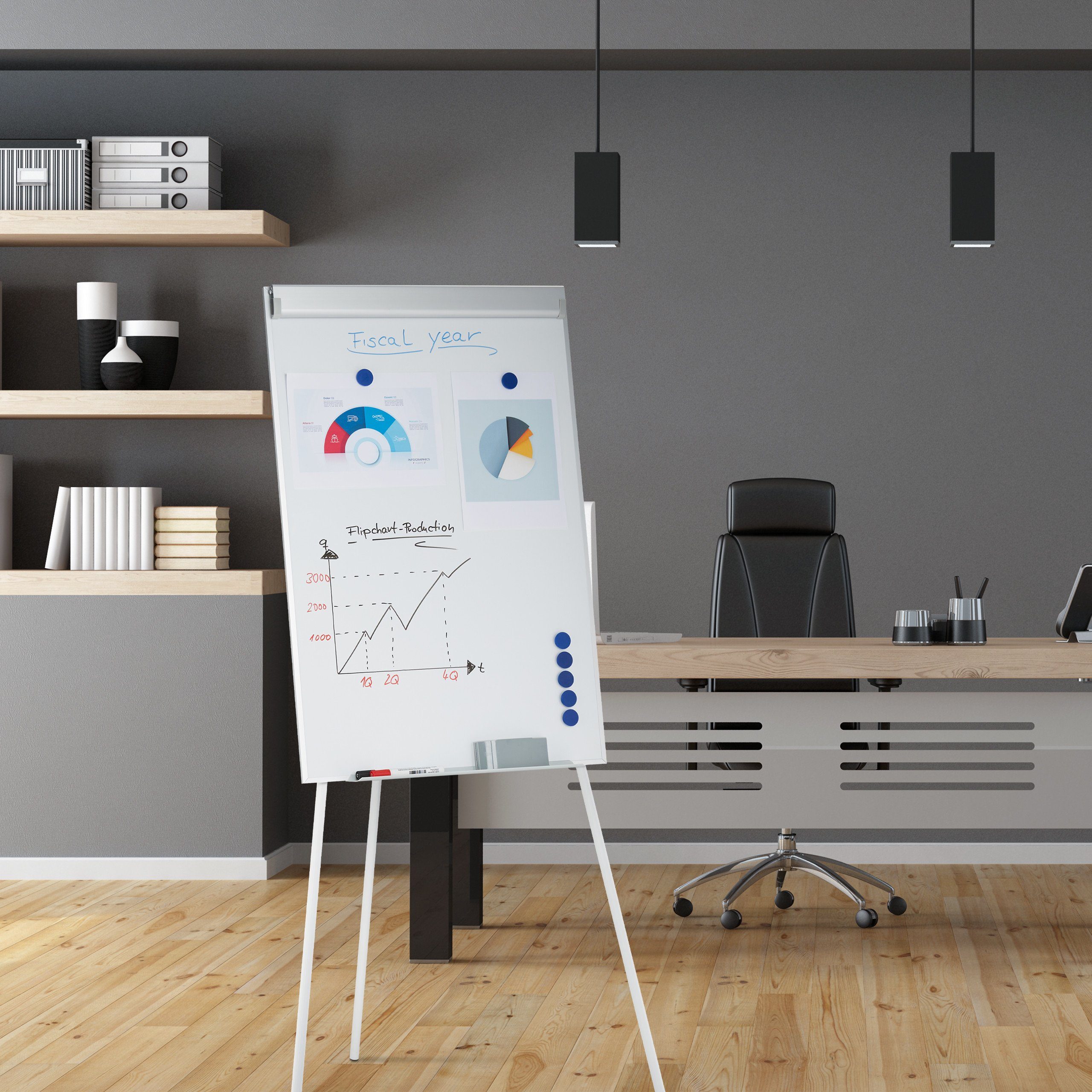 relaxdays Magnettafel Flipchart Whiteboard günstig online kaufen