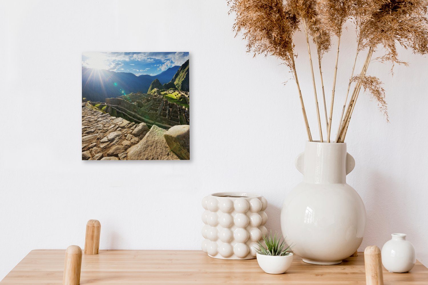 Bilder Sonne, Machu Picchu St), - Wohnzimmer Leinwand Schlafzimmer OneMillionCanvasses® für (1 Leinwandbild - Peru