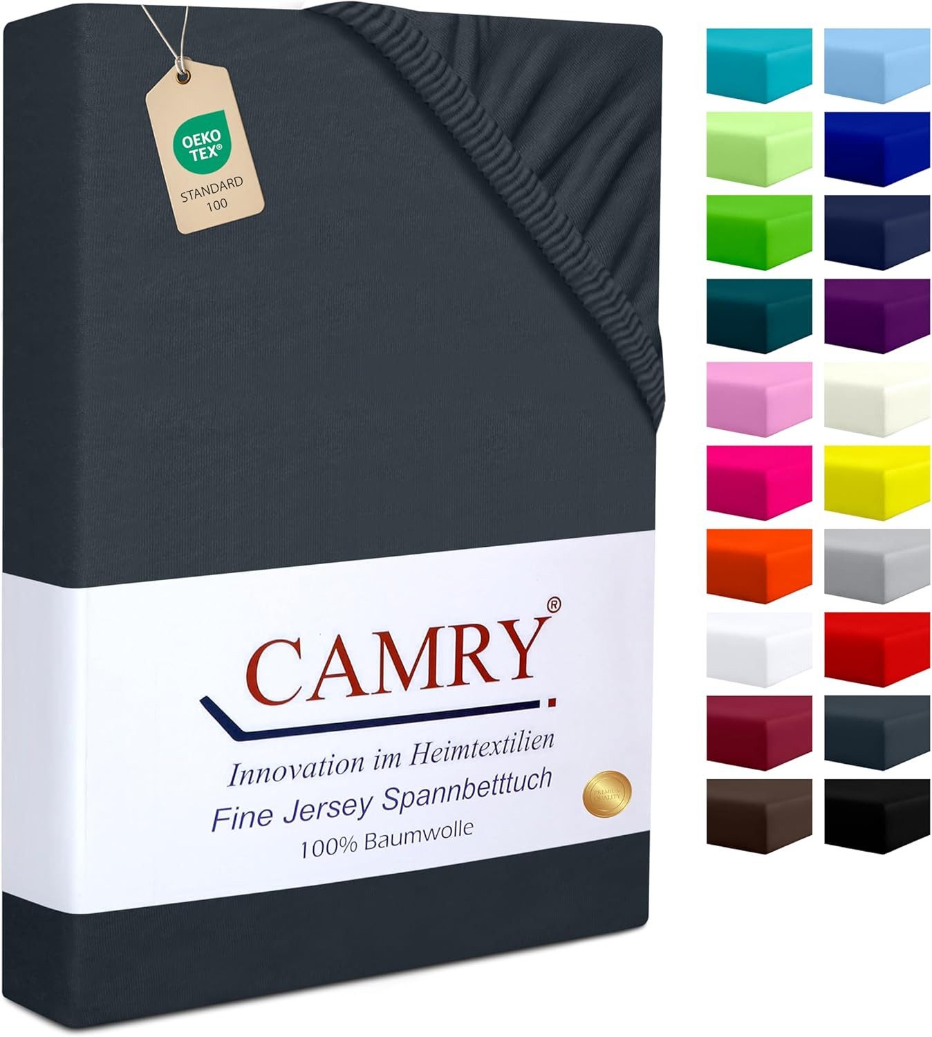Camry Spannbettlaken CLASSIC Jersey 100% Baumwolle Spannbetttuch atmungsaktiv Gummizug, Jersey Baumwolle, Gummizug: rundum, 100% Baumwolle, alle Matratzenhöhen, atmungsaktiv, pflegeleicht