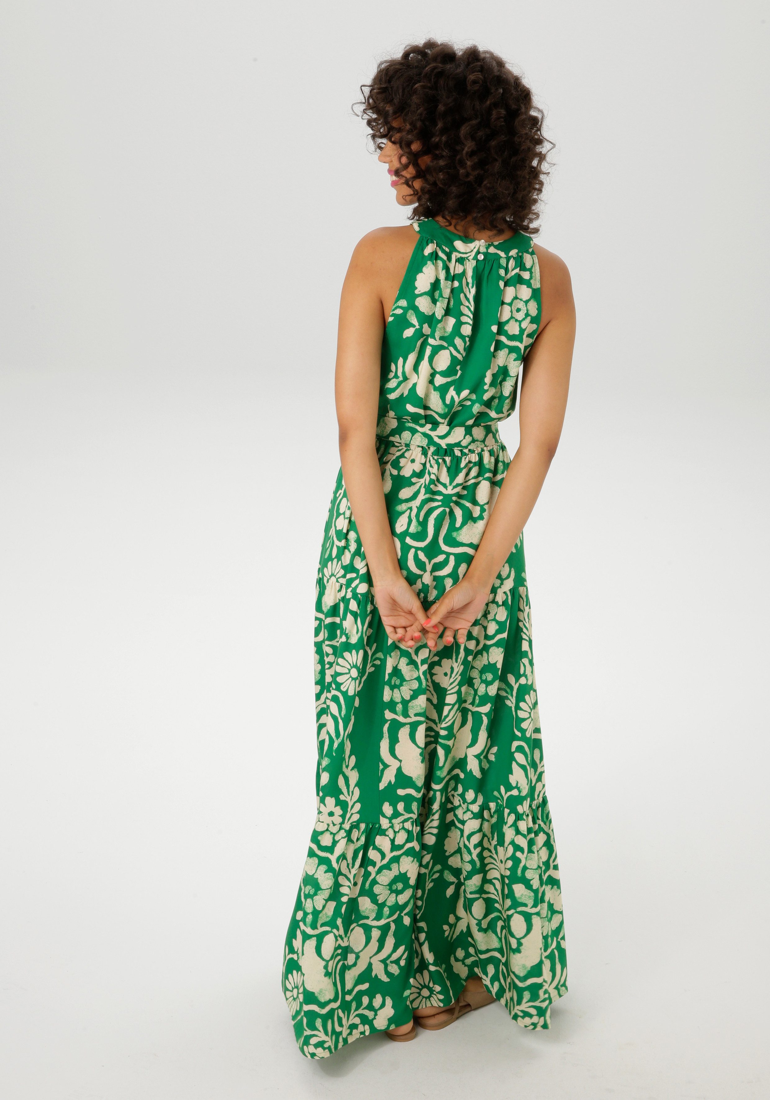 Aniston CASUAL Sommerkleid (mit abnehmbaren Bindeband) mit extravagantem Blumendruck - jedes Teil ein Unikat – Bild 5 von 5