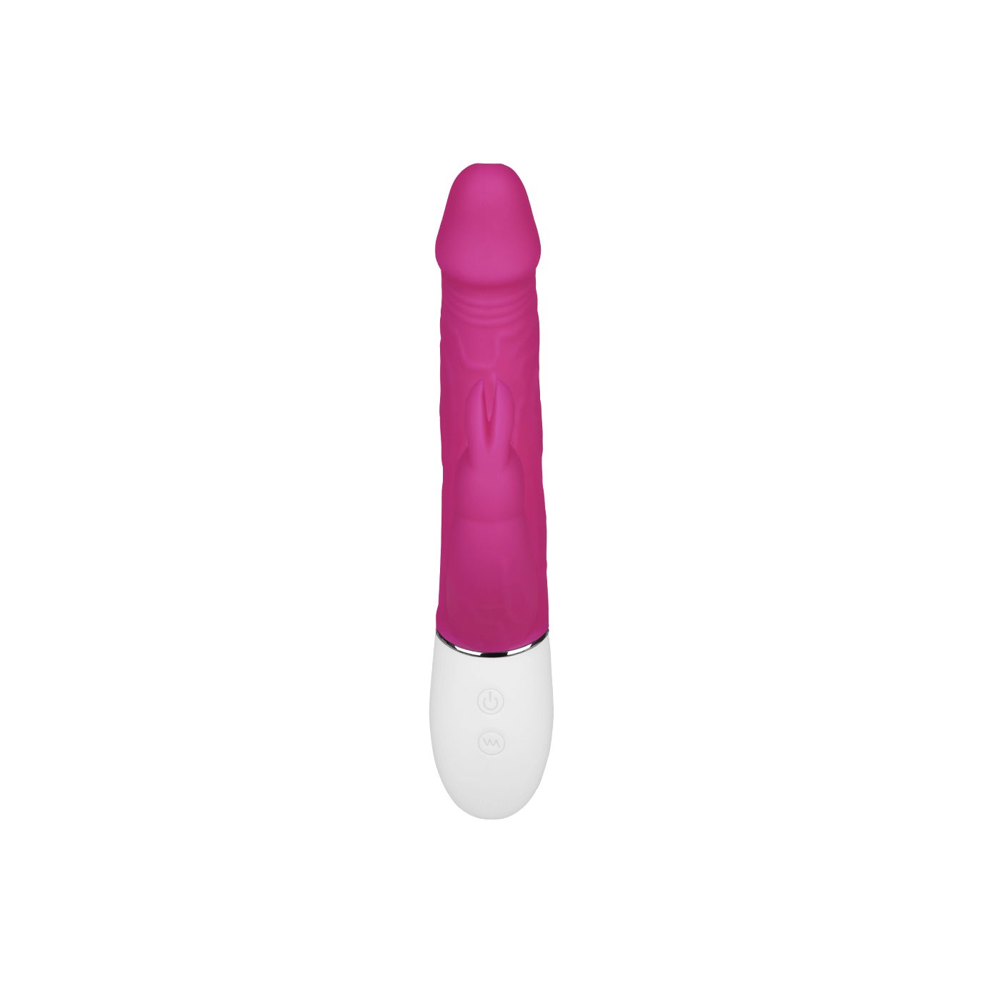EIS Klitoris-Stimulator weiß (21cm) Silikon-Rabbit neon-pink Geaderter EIS 
