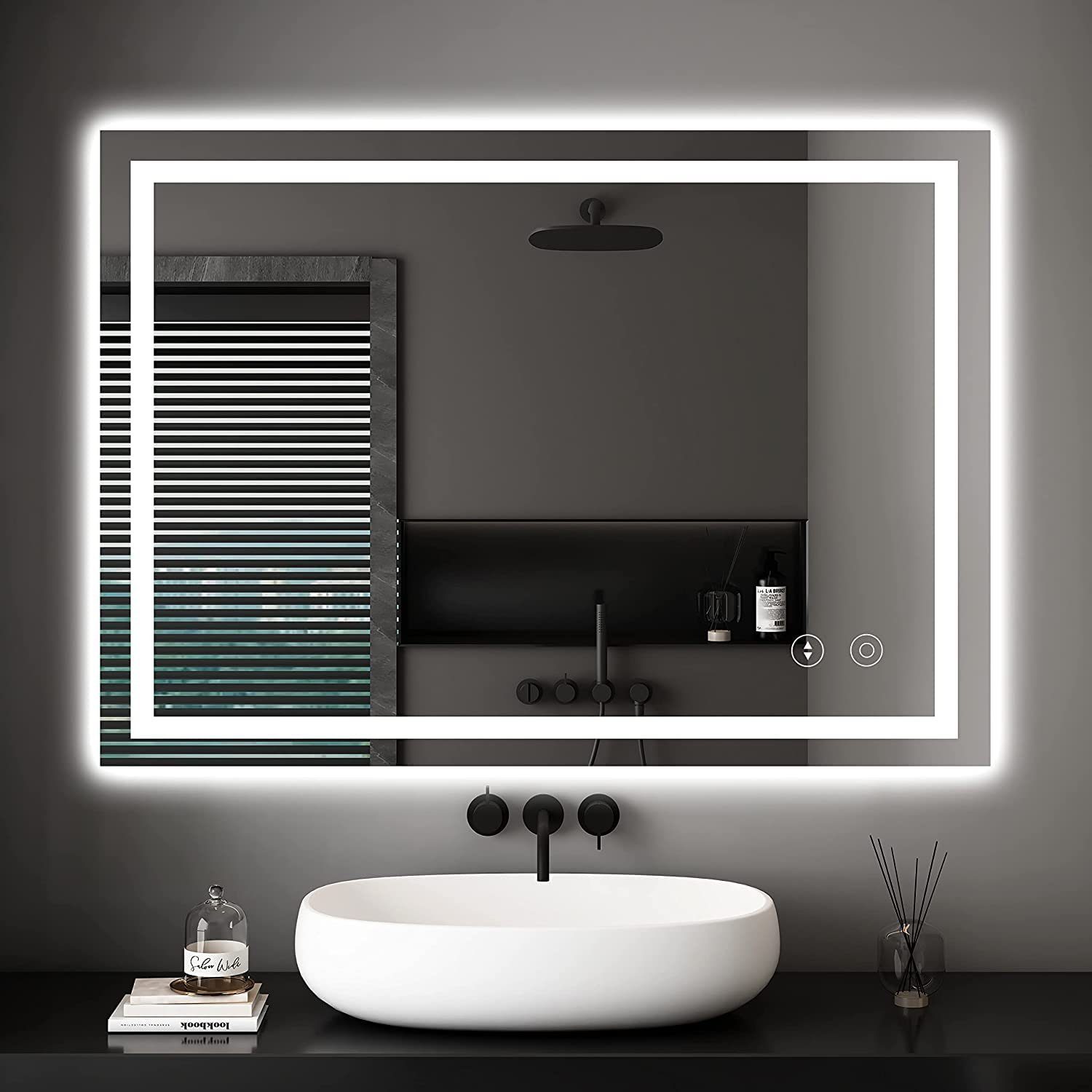 Dripex Badspiegel LED Rechteckig Badezimmerspiegel 3 Lichtfarbe