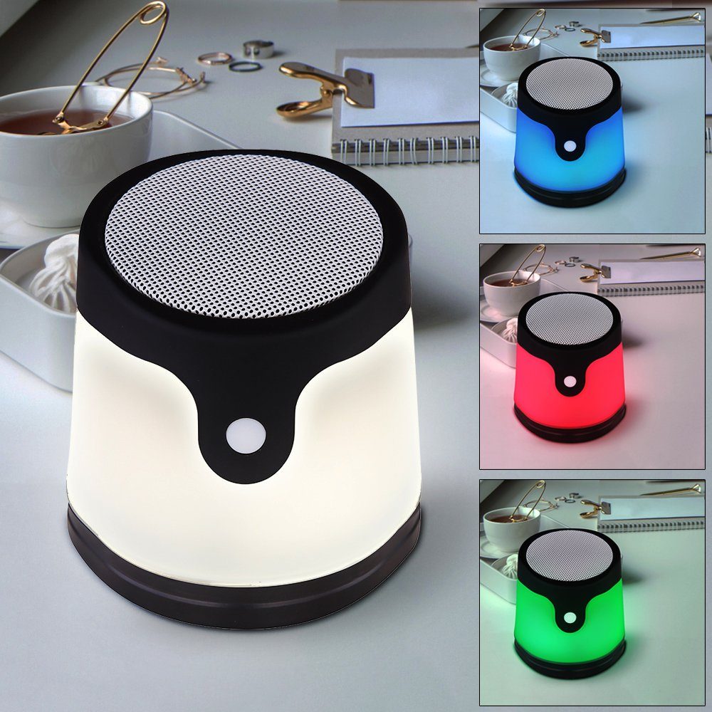 RGB Tischlampe mit Schreibtischlampe, verbaut, Bluetooth Warmweiß, fest Globo LED-Leuchtmittel Lautsprecher Tischleuchte