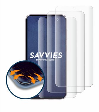 Savvies Full-Cover Schutzfolie für Samsung Galaxy S23, Displayschutzfolie, 4 Stück, 3D Curved klar