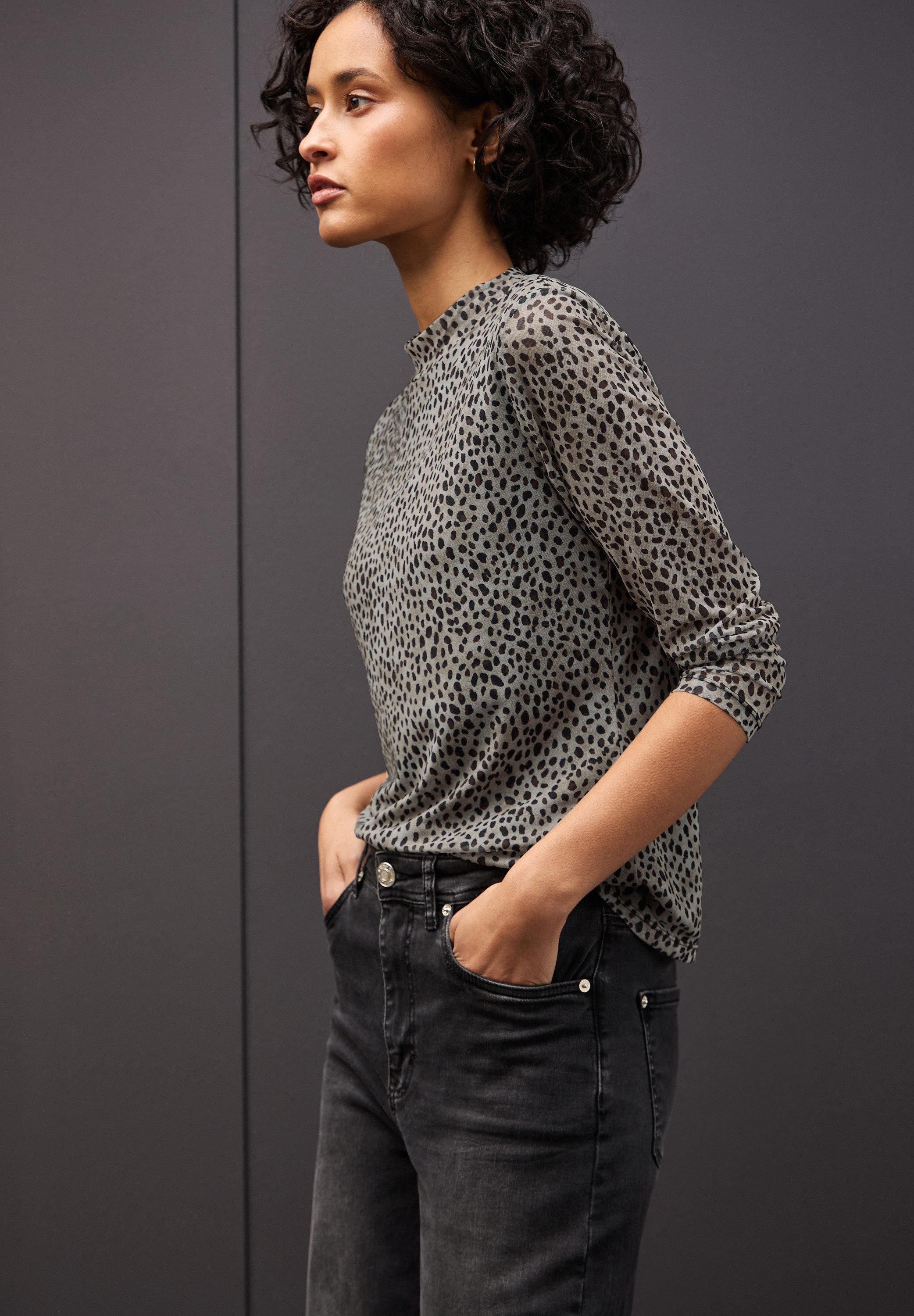 STREET ONE Langarmshirt in transparenter Mesh-Qualität günstig online kaufen