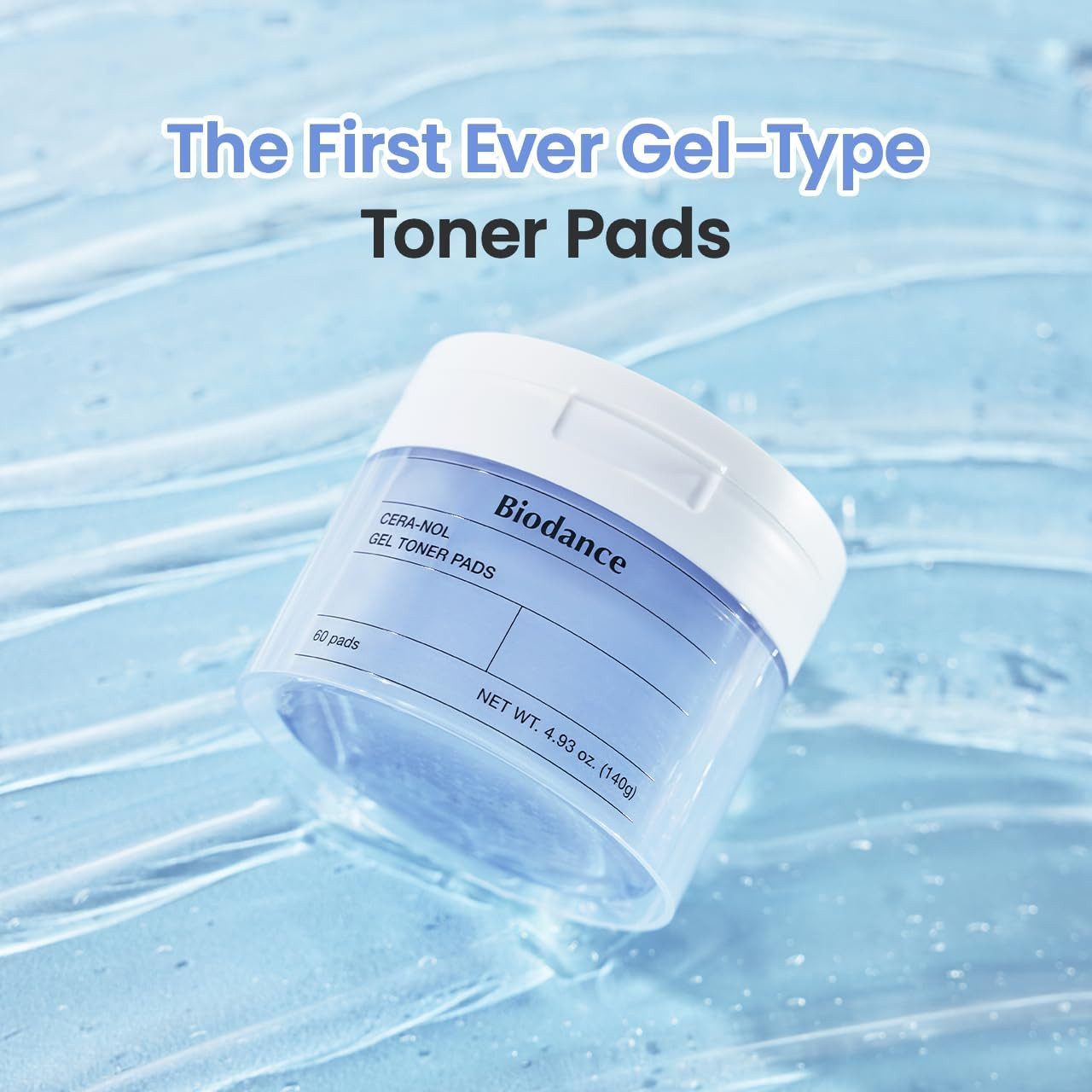 Biodance Toner Cera-nol Gel Toner Pads – 60 Pads (140 g) – Beruhigende Gesichtspflege mit 10-Schichten-Hyaluronsäuren & 5-Schichten-Ceramiden, – Feuchtigkeitspflege für empfindliche und trockene Haut
