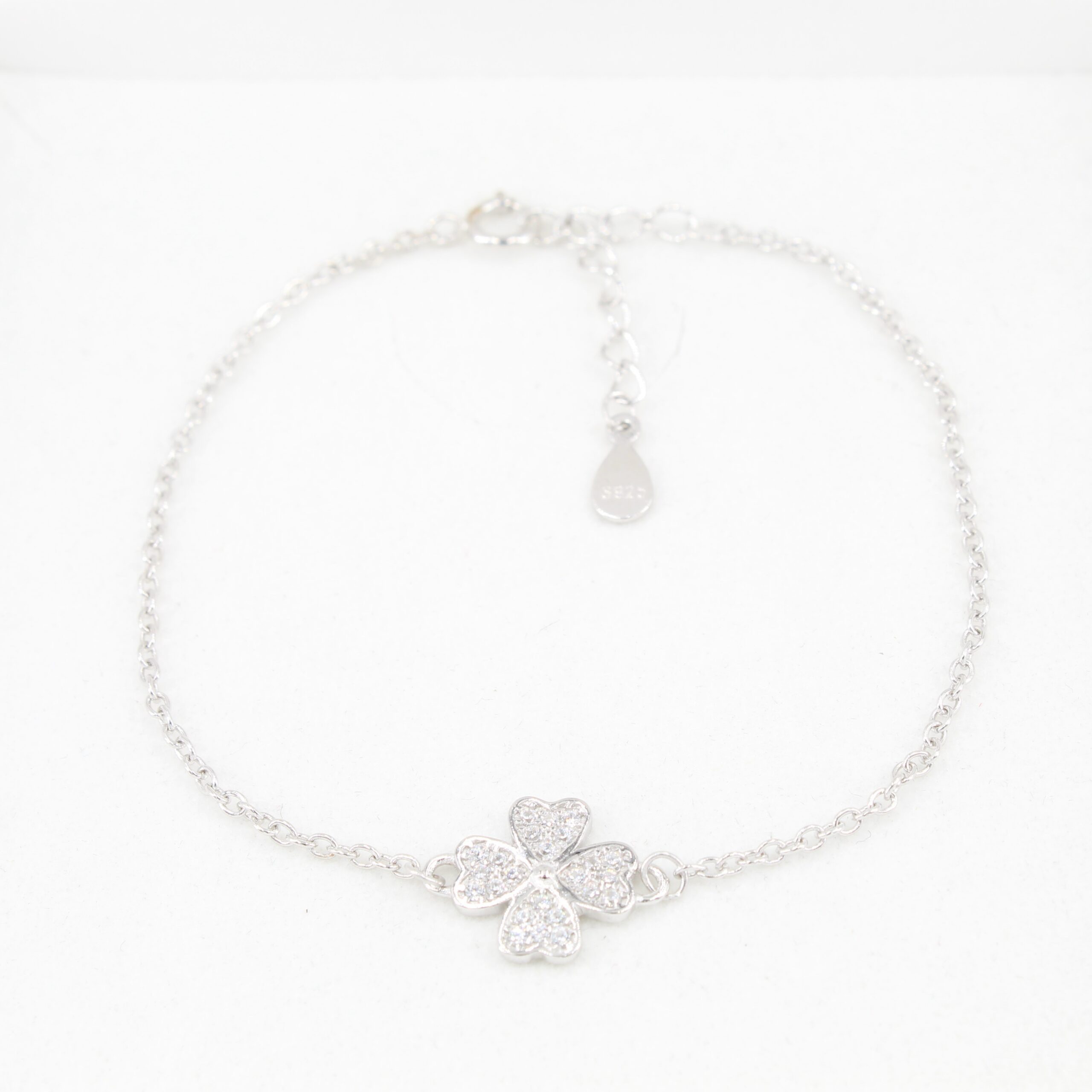 PANDACHARMS Silberarmband Armkettchen Kleeblatt, 925 Silber mit Zirkonia, L günstig online kaufen
