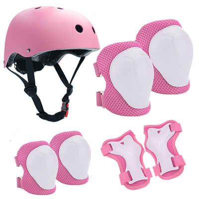 CoolBlauza Kinderfahrradhelm 7 in 1 Kinder Skaterhelm (mit Knieschoner Ellenbogenschoner Handgelenkschützer), für Jungen-Mädchen-Skateboard-Fahrrad-Skate Rollerskates