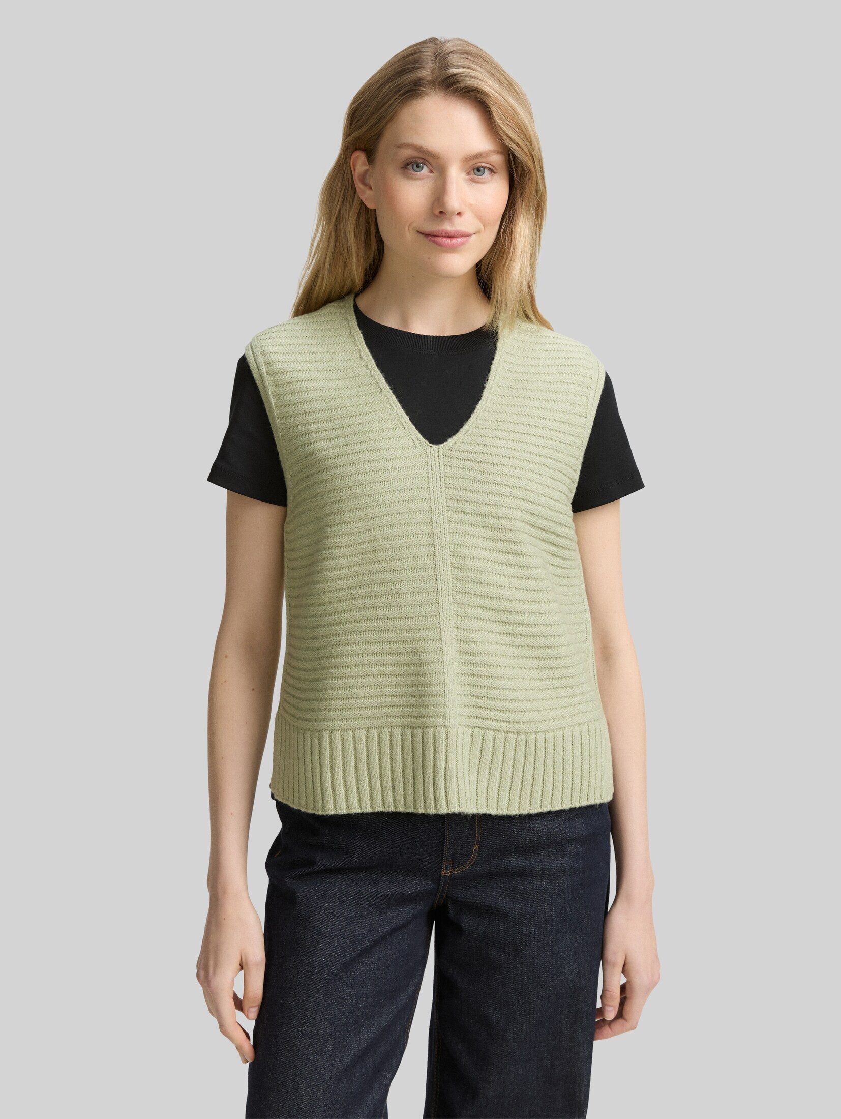 TOM TAILOR Strickpullover Pullover & Strickjacken Pullunder mit Rippstruktur