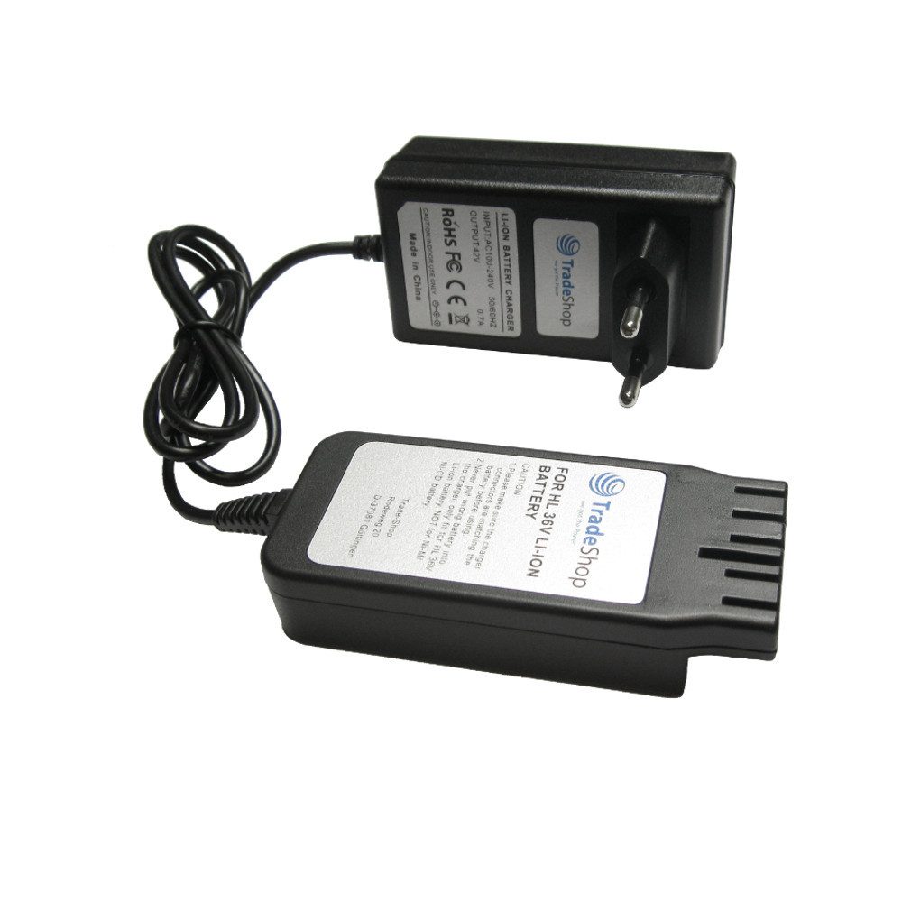Trade-Shop Ladegerät 42V 0,7A passend für Hilti TE 6-A36 AVR, TE 30-A36, WSR36A Netzteil (Geeignet für Li-Ion Akkus mit 36V / LED-Anzeige für den Ladezustand)