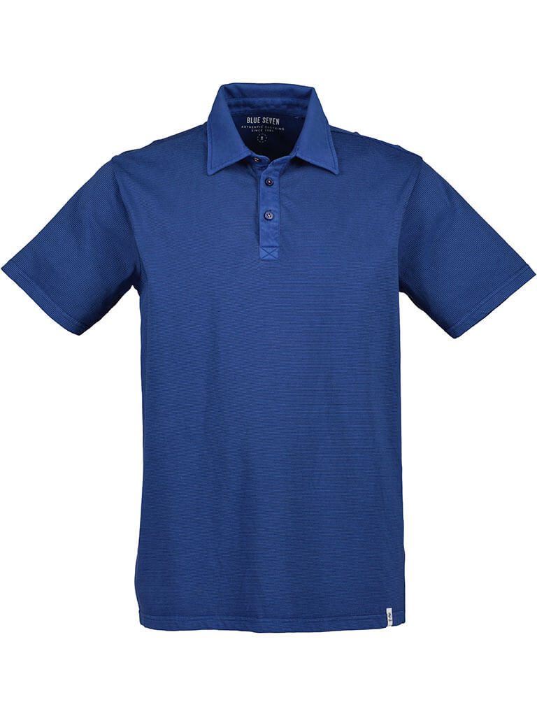 Blue Seven Poloshirt 321191 Herren Kurzarm-Shirt Polokragen Unifarben mit dezentem Streifen-Design