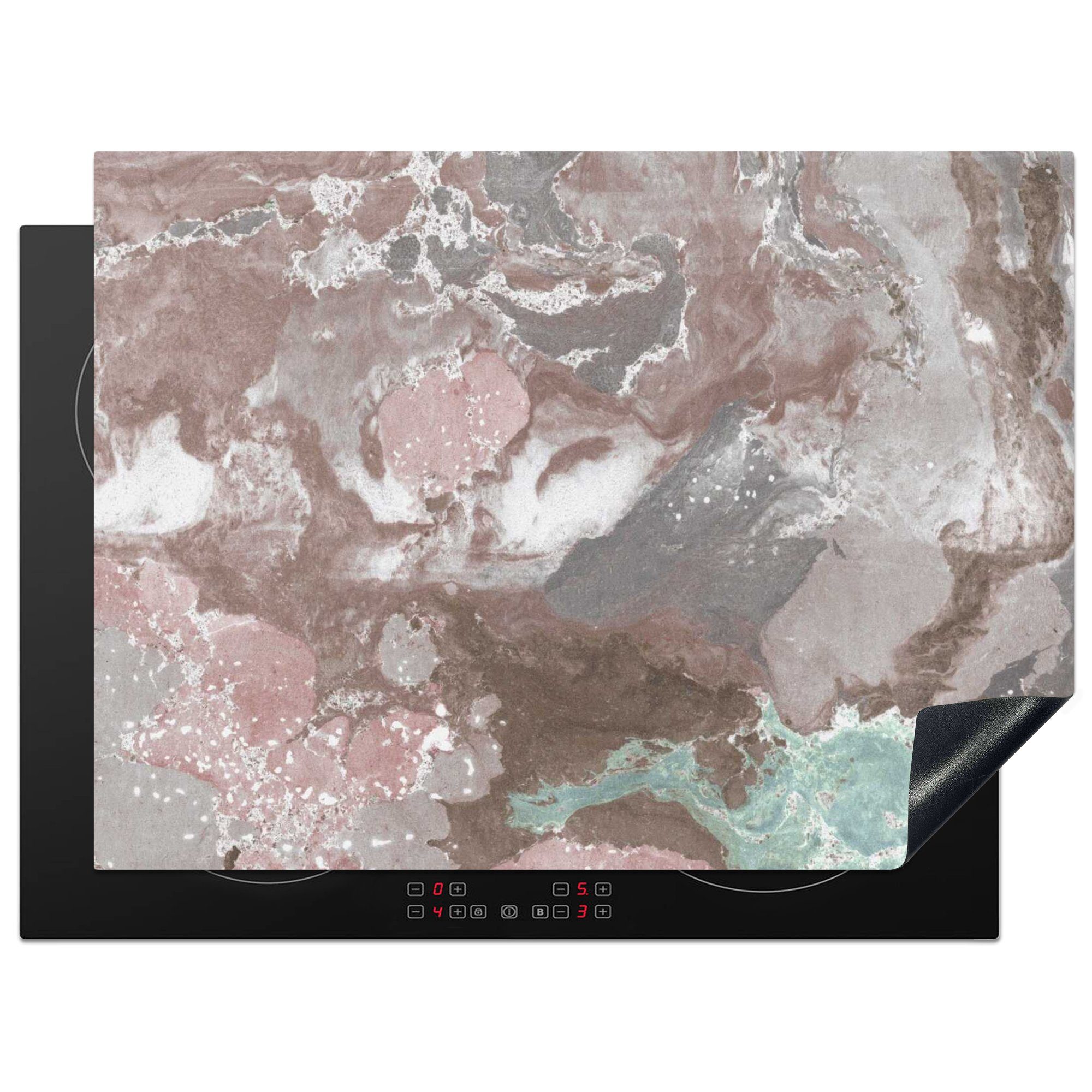 MuchoWow Herdblende-/Abdeckplatte Rosa - Granit - Kieselsteine, Vinyl, (1 tlg), 70x52 cm, Mobile Arbeitsfläche nutzbar, Ceranfeldabdeckung