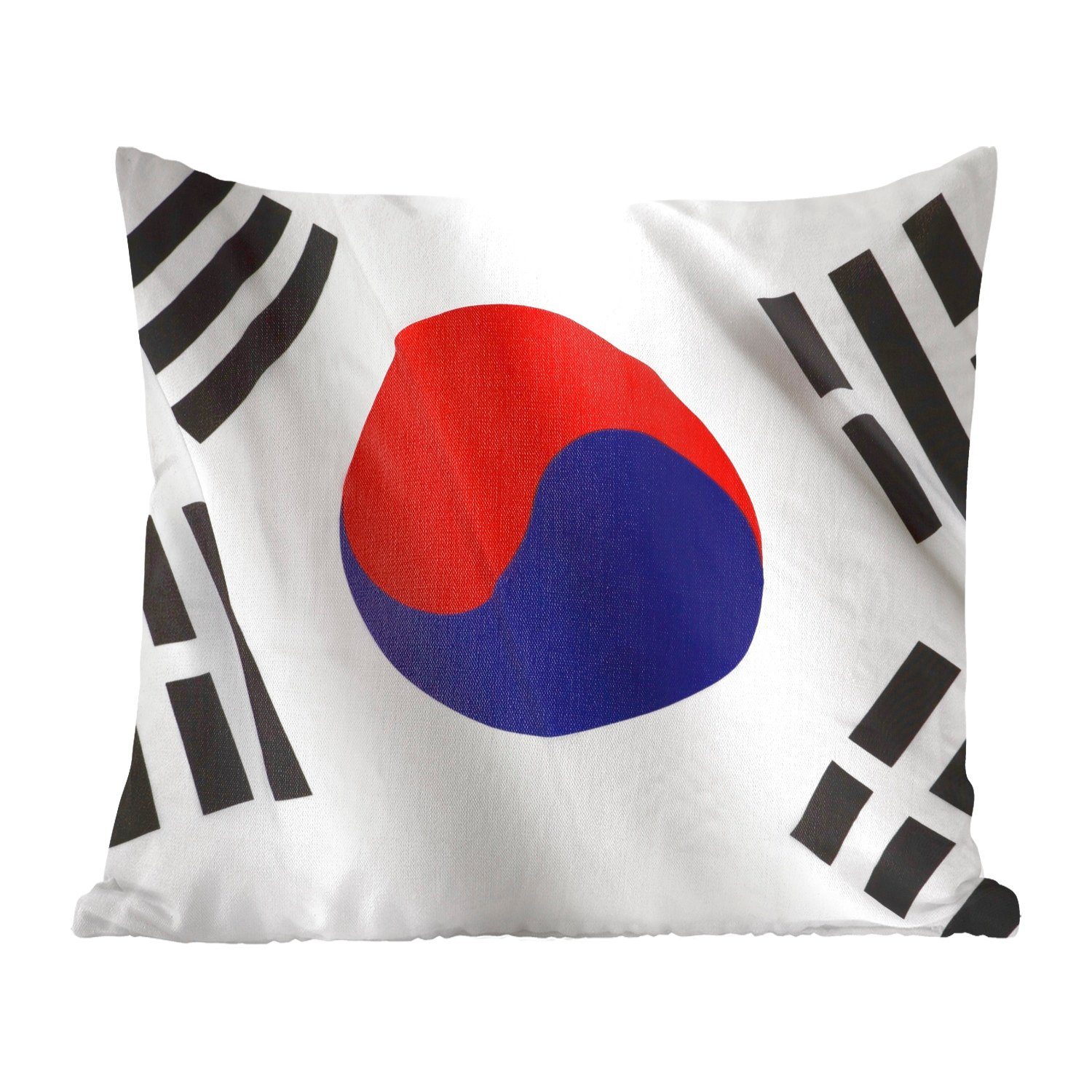 von Füllung Südkorea, Dekokissen der Flagge Zierkissen für Nahaufnahme Schlafzimmer, Deko, Wohzimmer, MuchoWow Sofakissen mit