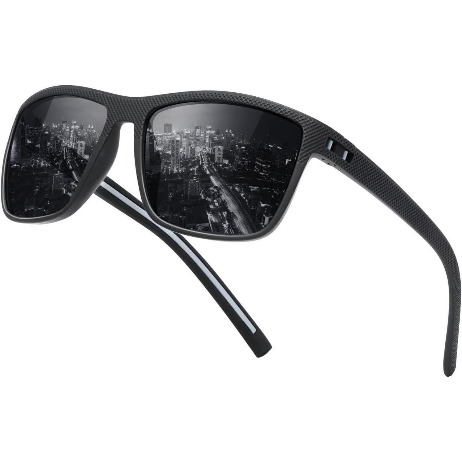 LuxusKollektion Retrosonnenbrille Sonnenbrille Polarisierte Sportbrille UV400 Herren Damen Schwarz