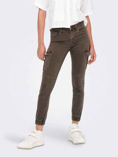 ONLY Slim-fit-Jeans Cargo Jeans Hose Mid Waist Denim Jogger Pants ONLMISSOURI 4676 in Hellgrau