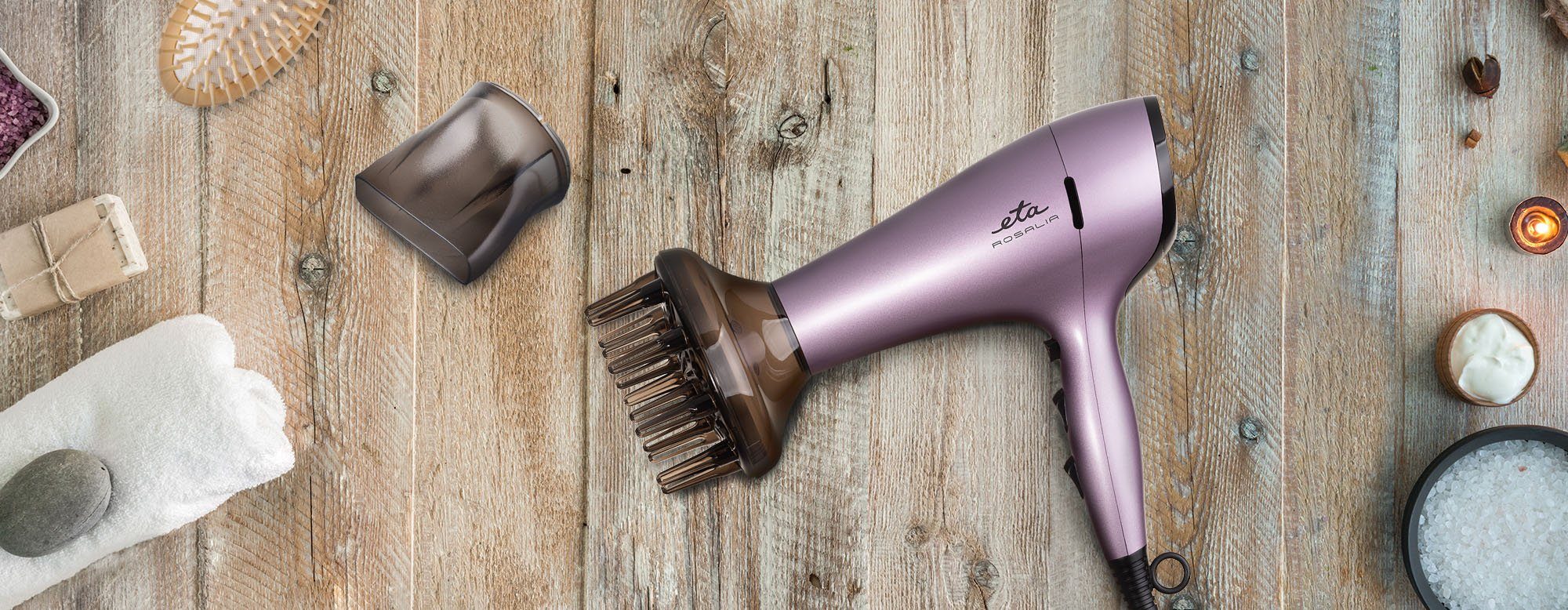 eta Ionic-Haartrockner Rosalia, ETA431990000, 2200 W, Temperatueinstellung, 2 Aufsätze