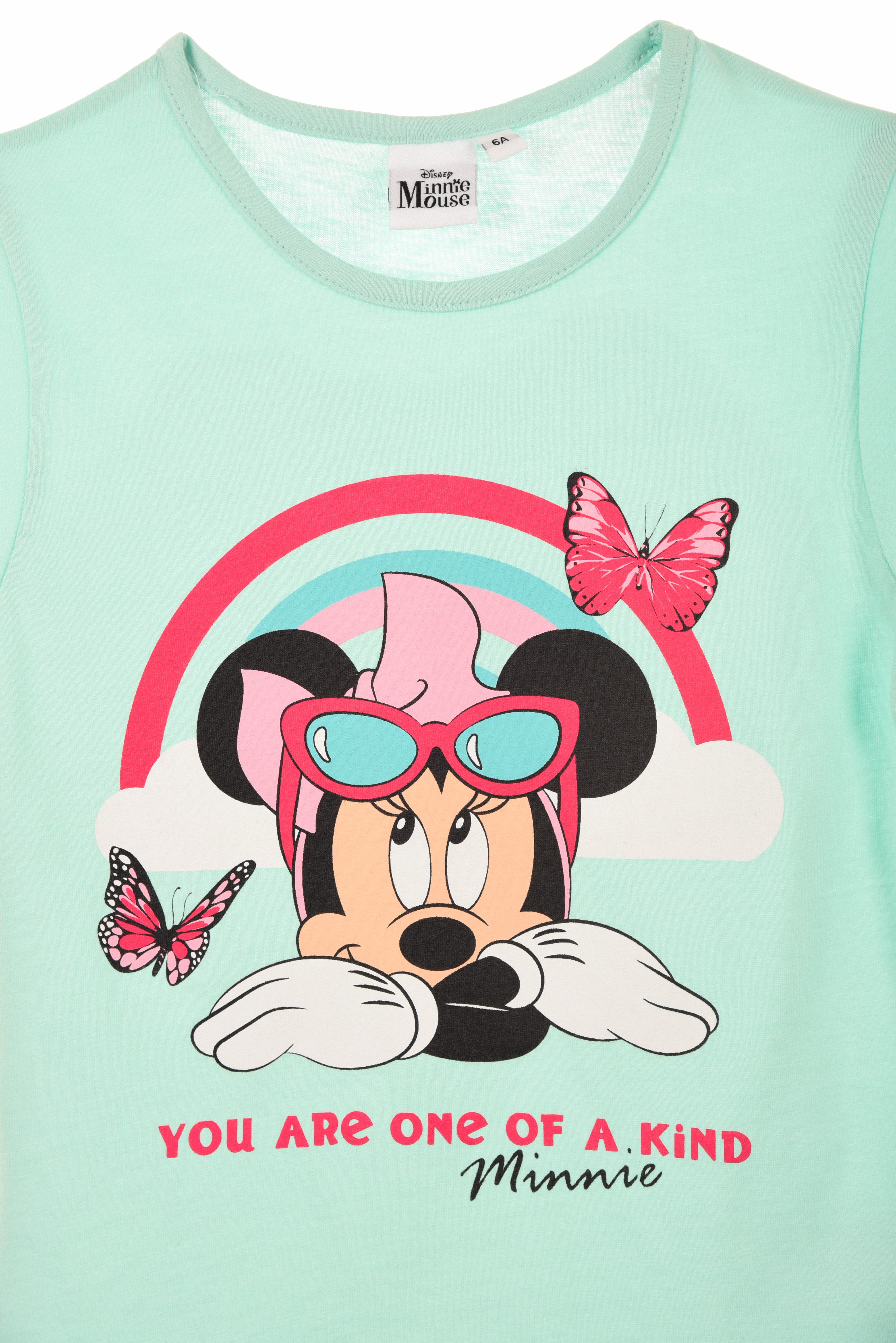 Disney Print-Shirt Disney Minnie Maus Mädchen Kinder kurzarm T-Shirt 100% Baumwolle, Gr. 98-128