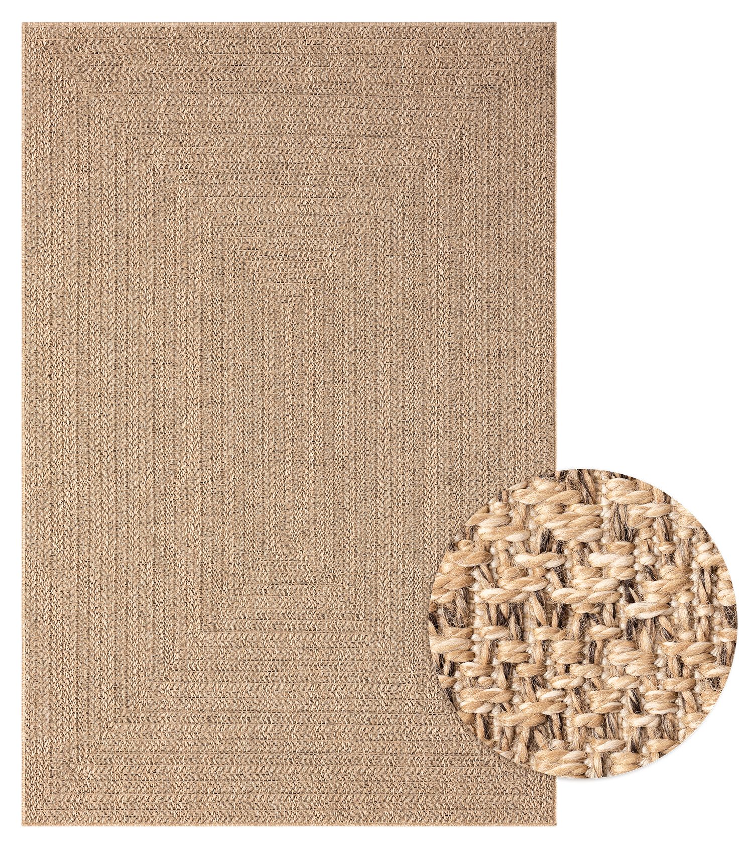 merinos Teppich Kenzy 2, rechteckig, Höhe: 10 mm, robuster In- und Outdoor Teppich im natürlichen Jute-Look, wetterfest