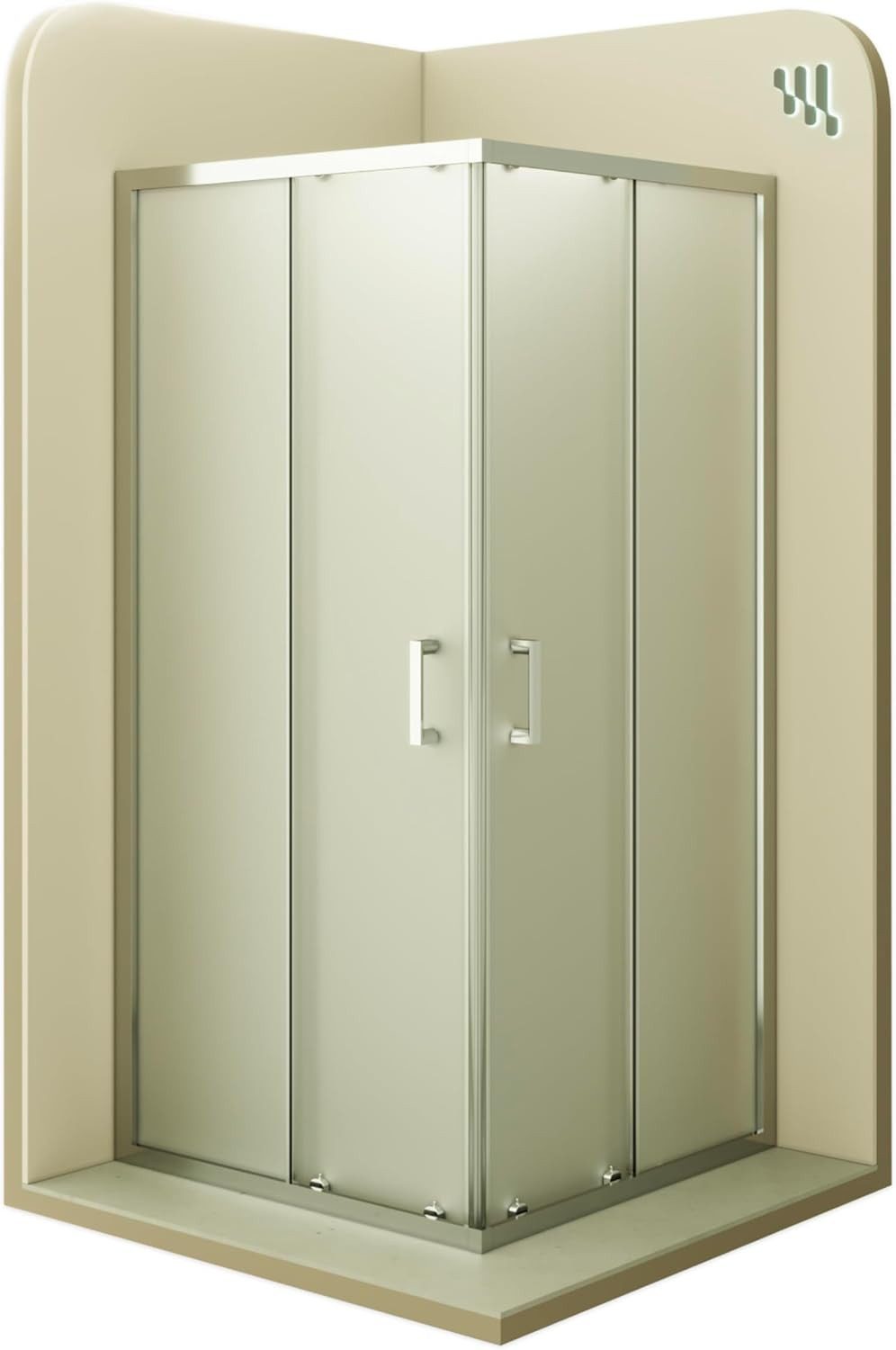 i-flair Eckdusche Schiebetür Duschkabine DIANA aus satiniertem 6 mm ESG, BxT: 70x70 cm, Einscheibensicherheitsglas, ohne Duschtasse, mit hochwertigen Aluminiumprofilen in silber, ebenerdiger Einbau möglich, mit Schiebetüren