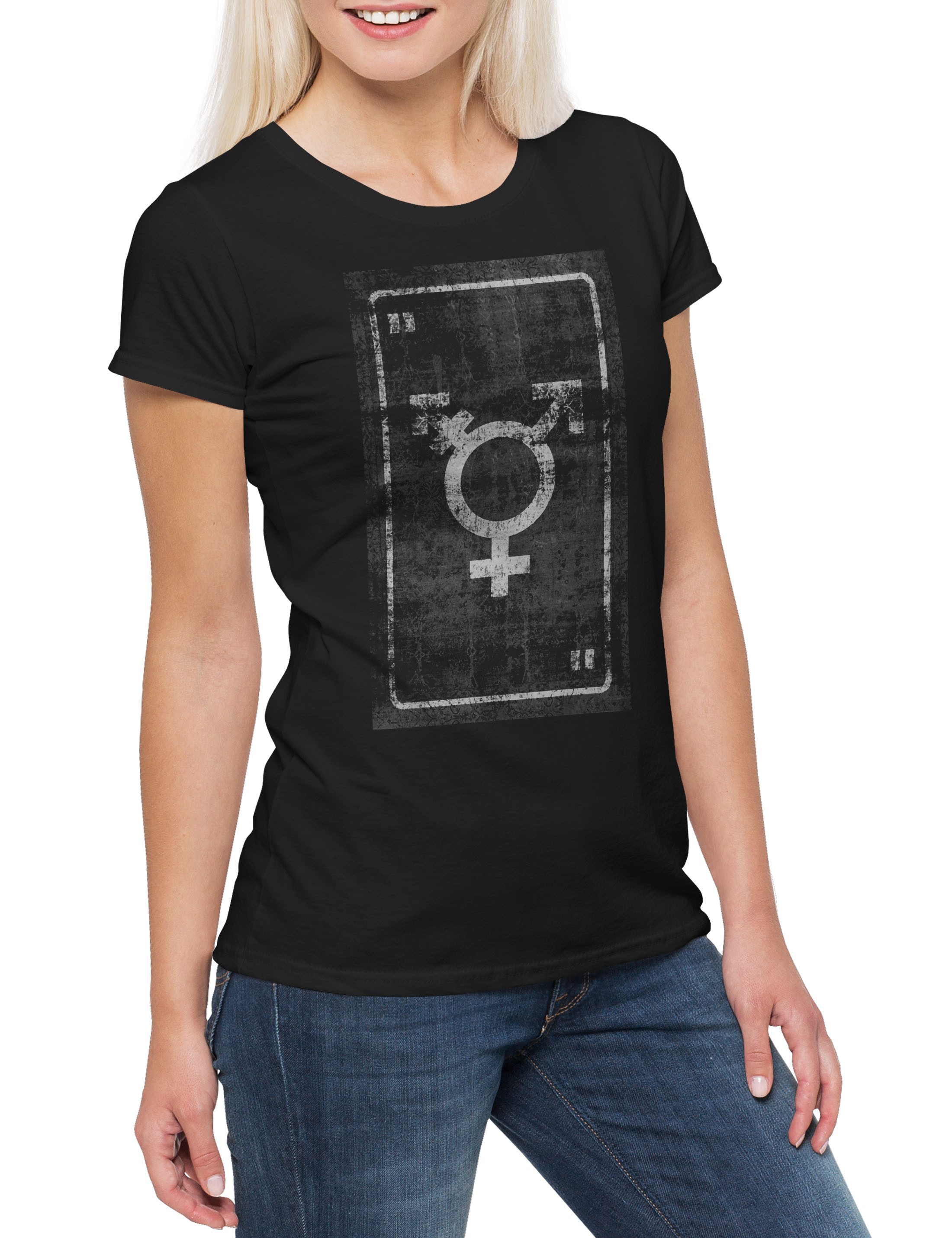 Print-Shirt Tarot The Whore of Babylon Damen T-Shirt Karte Karten Card Voddoo Die