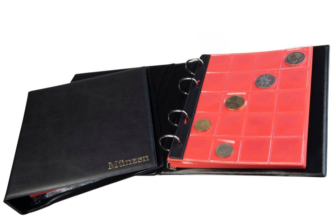 MC.Sammler Sammleretui MC.Sammler Münzalbum für 300 Diverse Münzen, Schwarz