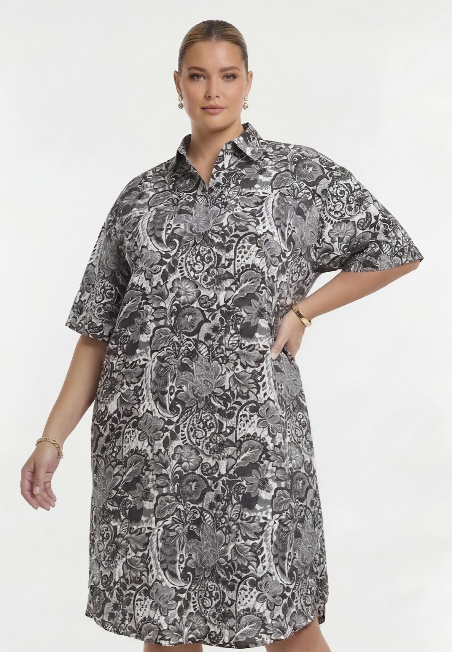 YOEK A-Linien-Kleid Damen Kleid mit Druck mit Frontprint